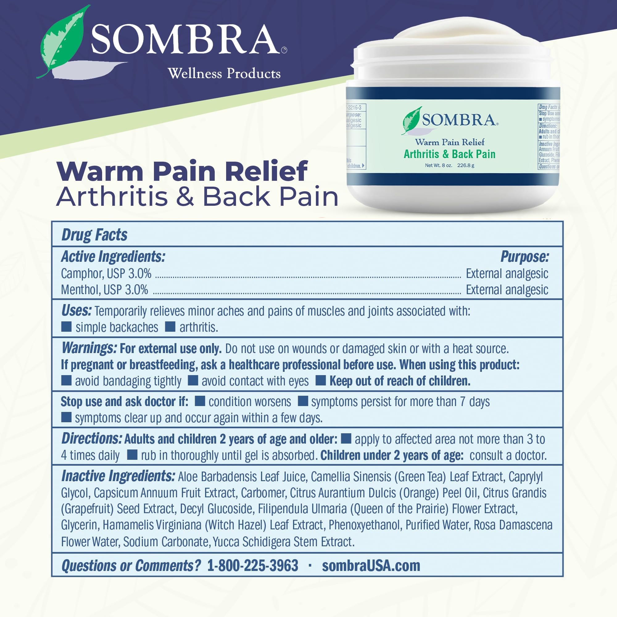 Sombra Warm Therapy Gel – Warming Muscle Comfort & Tension Relief – 8oz Jar Sombra Au supplements