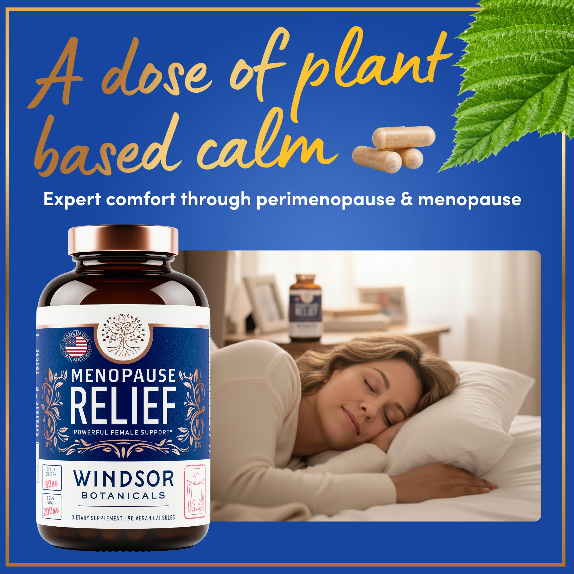 Menopause Supplements for Women - 5-HTP, Dong Quai, Black Cohosh for Menopause Hot Flashes, Night Sweats Relief Support - Womens Pre Meno Premenopausal Perimenopause Supplement - 90 Caps WINDSOR BOTANICALS Au supplements