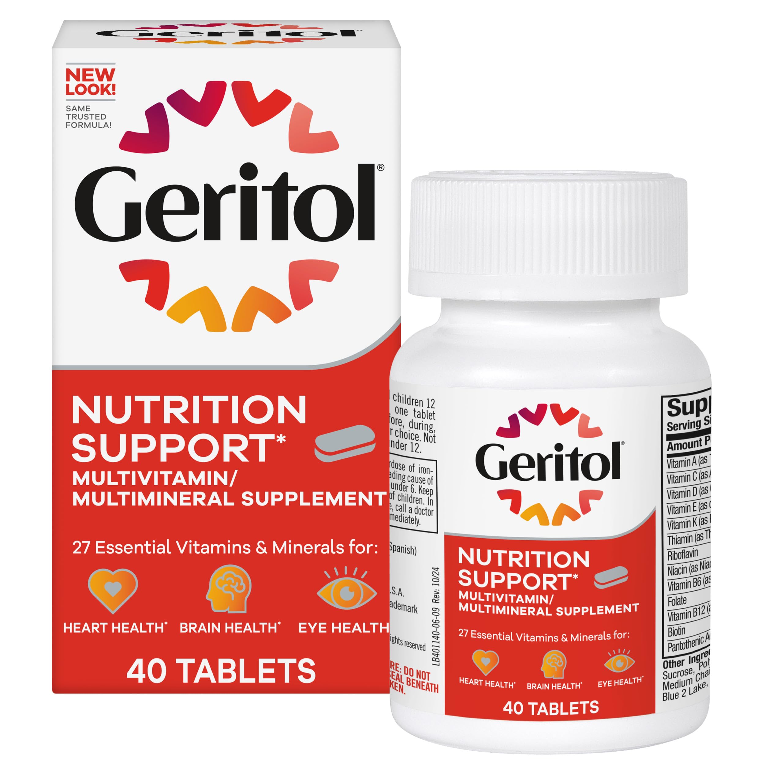 Geritol, Multivitamin Supplement, Contains B-Vitamins, Antioxidants, Vitamins C, E & D and Iron, 26 Essential Vitamins and Minerals, Gluten-Free