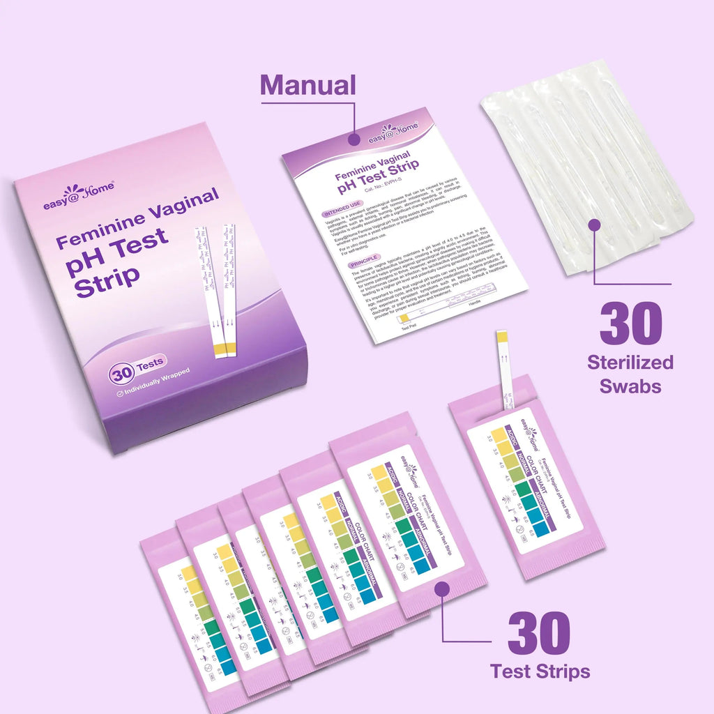 Easy@Home Vaginal pH Test -30 Strips | BV Test Kit at Home for Women | Yeast Infection Test + pH Balance Easy@Home Au supplements