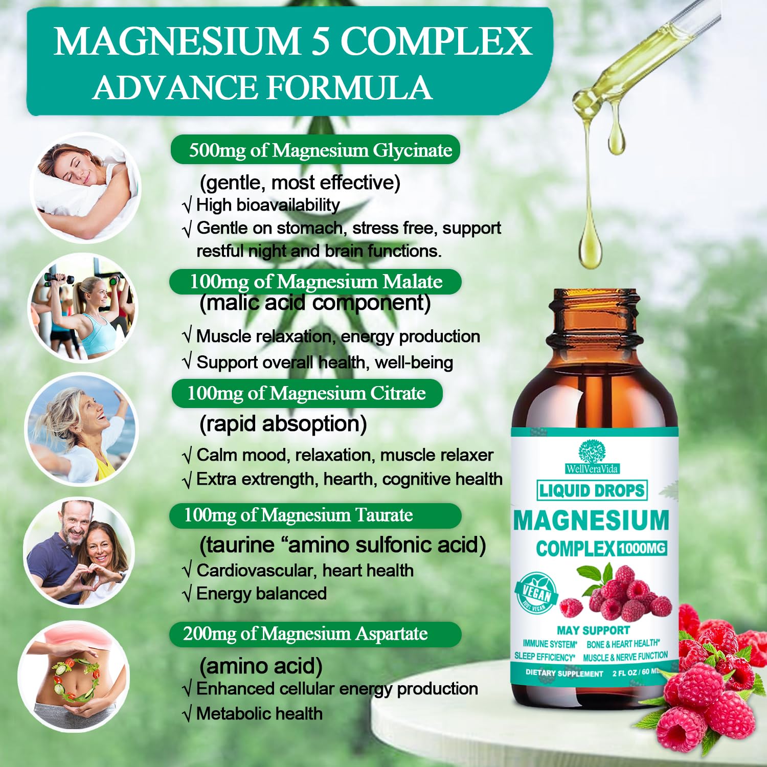 Cortisol Detox for Women & Men w. Super Calm 16-in-1 Magnesium, Theanine, Ashwagandha, St Johns Wort, Lemon Balm, Cortisol Wellness Liquid Drops for Balanced Cortisol, Harmone Balanced & Relaxation WellVeraVida Au supplements