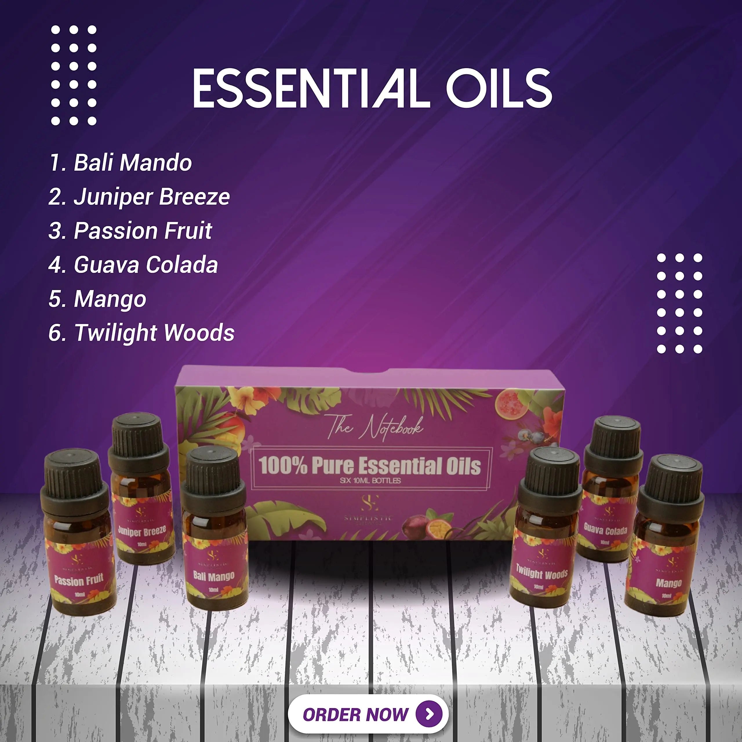 Simplistic Elegance Essential Oils Set - Top 6 Natural Aromatherapy Oils for Diffusers Humidifier Massage Simplistic Elegance Au supplements