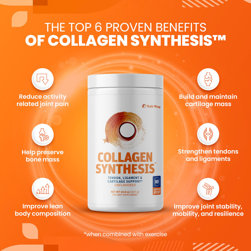 SaltWrap Collagen Synthesis - Collagen Peptides for Joints with Fortigel, Tendoforte, Best Collagen Powder for Tendons, Ligaments