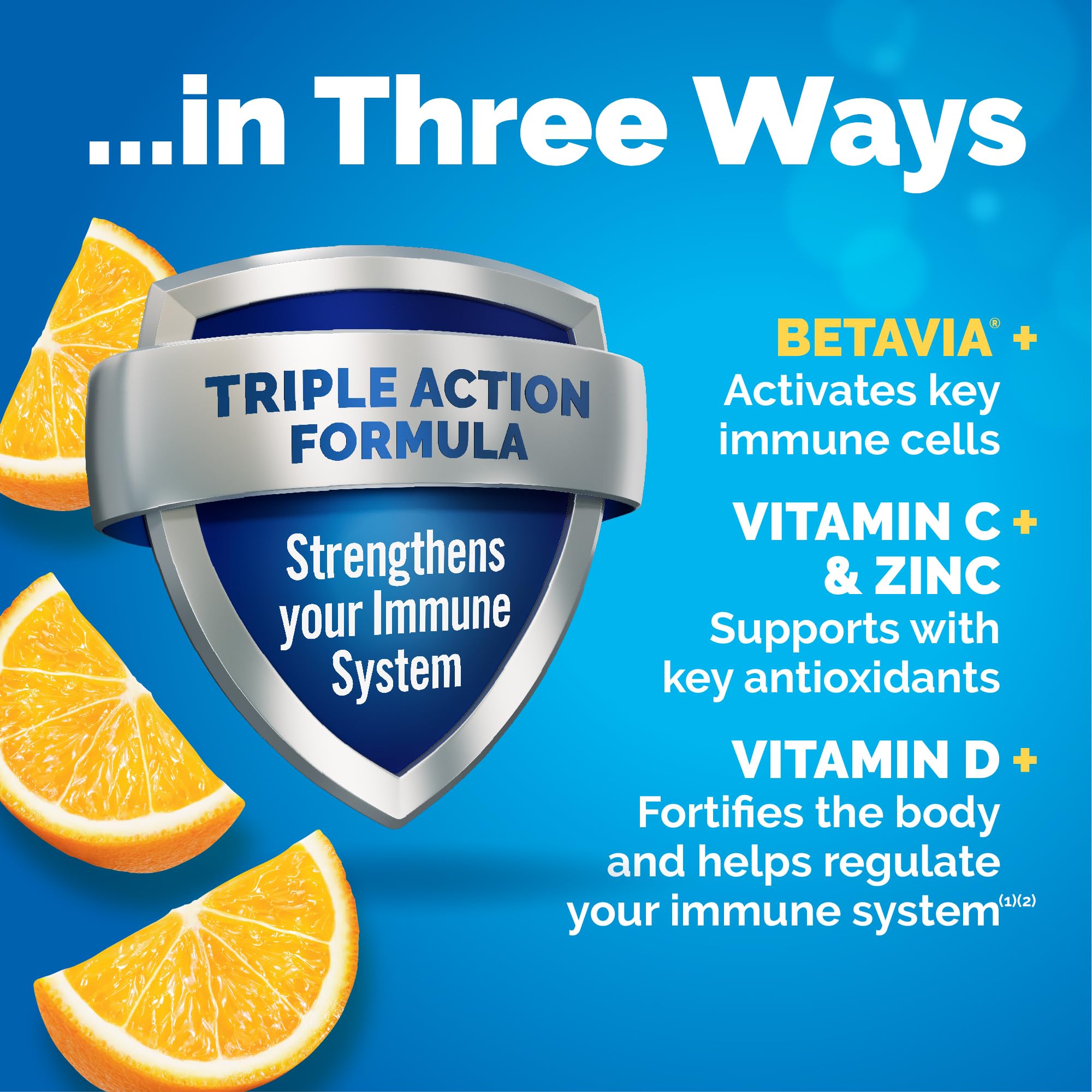 Emergen-C Immune+ Triple Action Immune Support Powder, BetaVia (R), 1000mg Vitamin C, B Vitamins, Vitamin D and Antioxidants