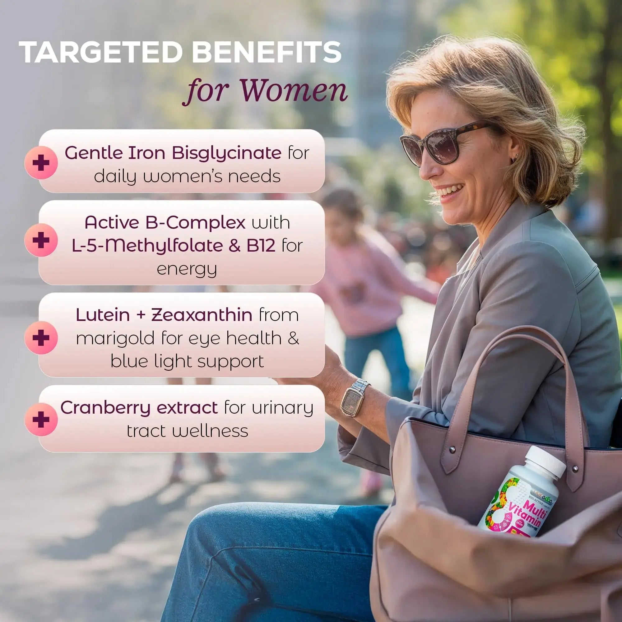 LIVEGOOD Bio-Active Complete Multivitamin for Women with Iron, Daily Women’s Multi with 24 Essential Vitamins and Minerals LIVEGOOD Au supplements