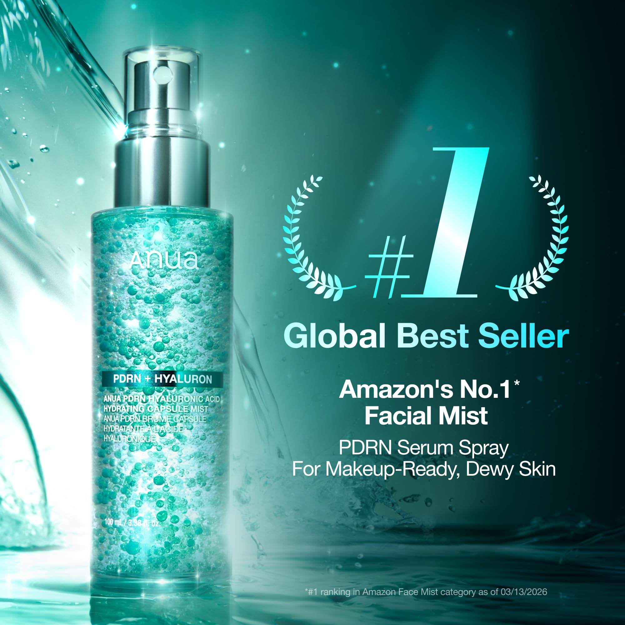 ANUA PDRN Collagen Glow Facial Serum Spray, Hydrating Face Mist, Hyaluronic Acid