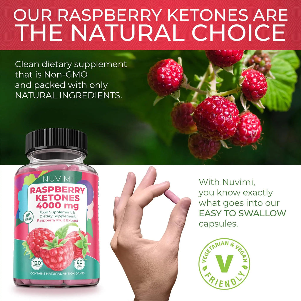 NUVIMI Raspberry Ketones 4000 mg Natural Dietary Food Supplement to Support Healthy NUVIMI Au supplements