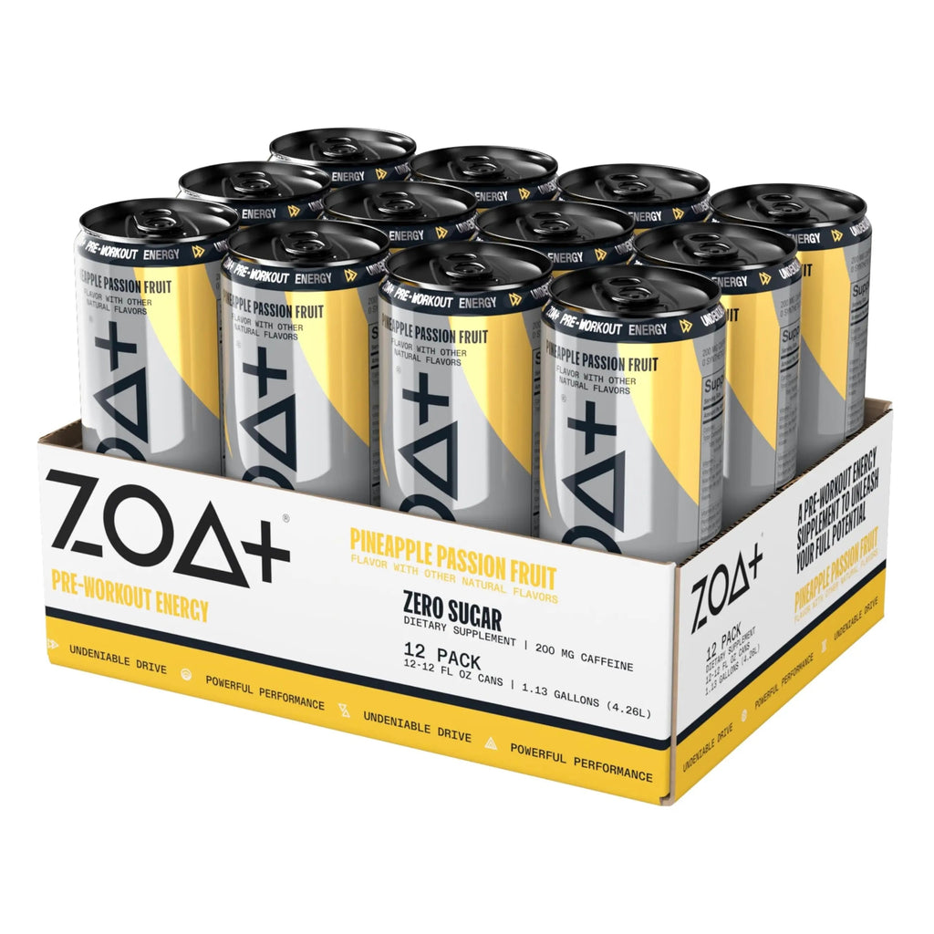 ZOA+ Pre-Workout Sugar-Free Energy Drink, Pineapple Passionfruit - Zero Sugar ZOA Au supplements