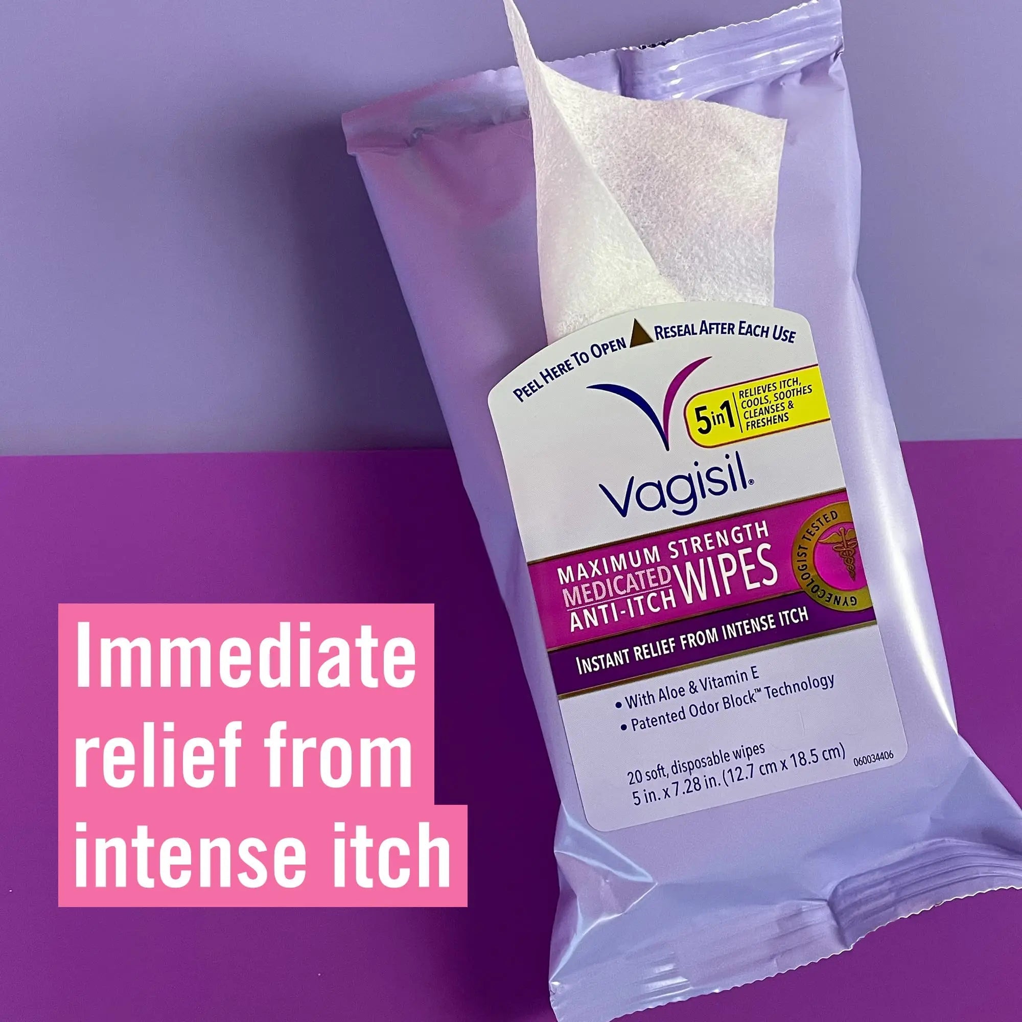 Vagisil Wipes, Anti-Itch Medicated Feminine Vaginal Wipes, Maximum Strength, Instant Relief, 20 Wipes Vagisil Au supplements