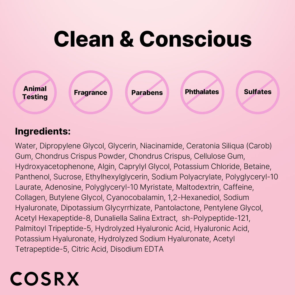 COSRX Pink Peptides Collagen Hydrogel Eye Patch for Puffy Eyes and Dark Circles, Under Eye Mask, 60 Under Eye Patches, Korean Skin Care