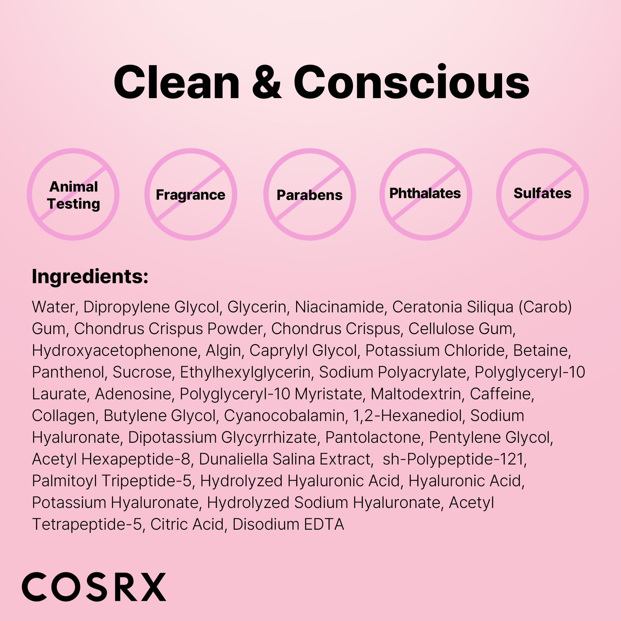 COSRX Pink Peptides Collagen Hydrogel Eye Patch for Puffy Eyes and Dark Circles, Under Eye Mask, 60 Under Eye Patches, Korean Skin Care