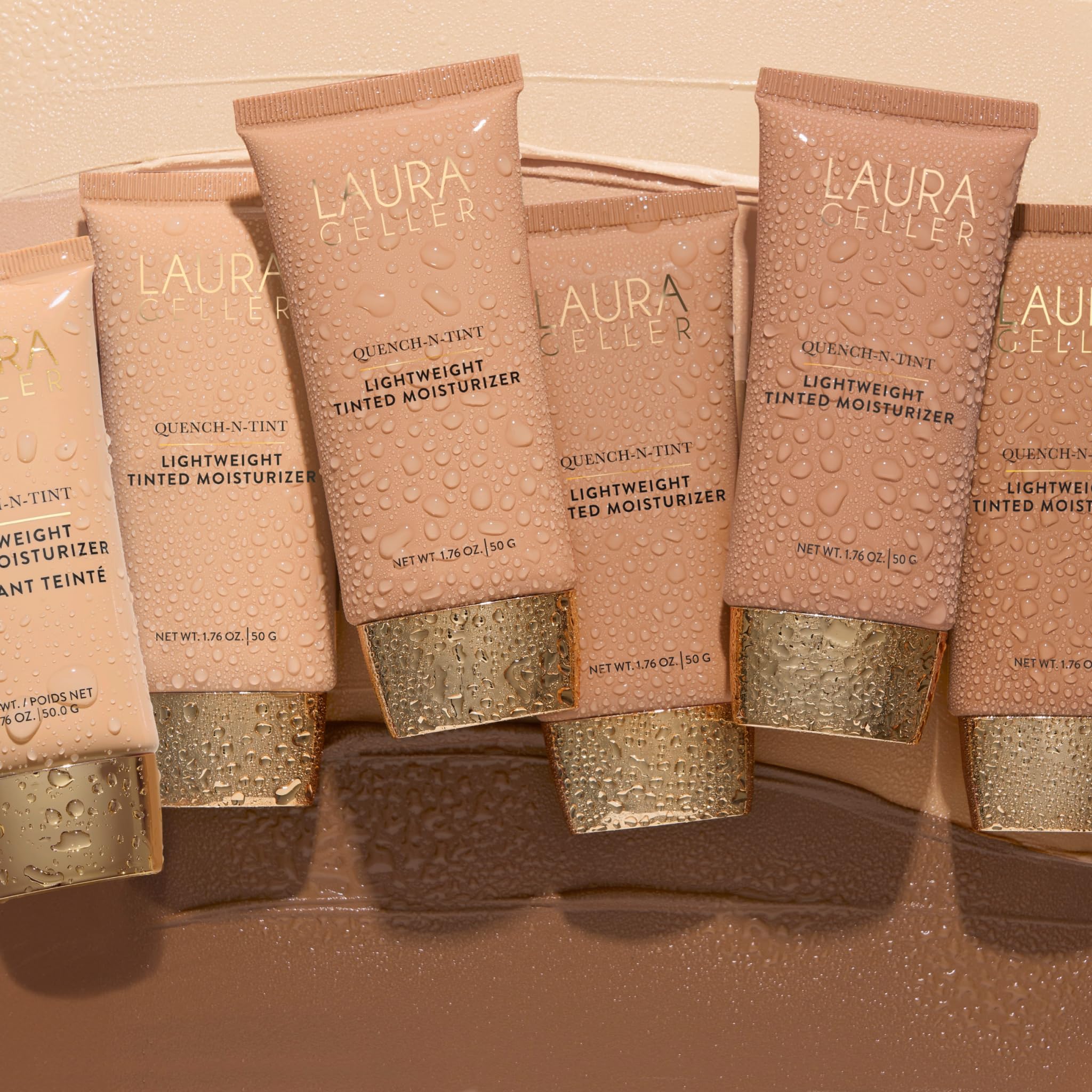 LAURA GELLER NEW YORK Quench-n-Tint Tinted Moisturizer - Sheer to Light Buildable Coverage - Natural Glow Finish - Lightweight Formula