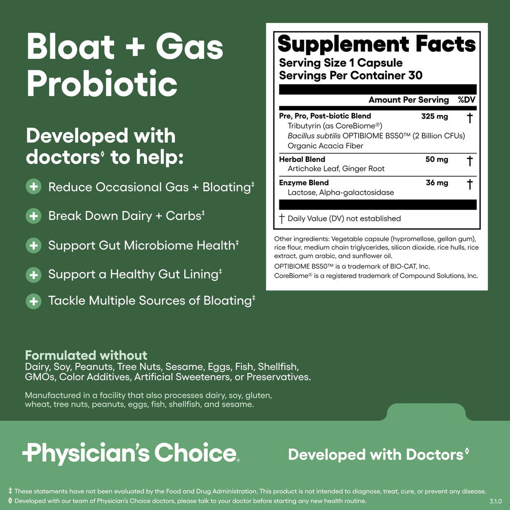 Physician's CHOICE Gut Guardian Bundle: Advanced Bloating & Digestion Support with 60 Billion Probiotic, Digestive Enzymes & Bloat + Gas Probiotic - Daily Gut Health Support for Women and Men Physician's CHOICE Au supplements