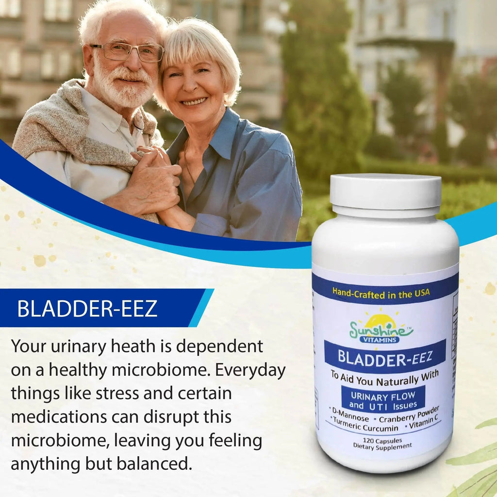 Sunshine Vitamins Bladder-EEZ | All-Natural Bladder Infection UTI Relief Support for Women with D-Mannose | Urinary Tract Infection Health with Immune System Support (1 Bottle of 120 Capsules) Sunshine Vitamins Au supplements