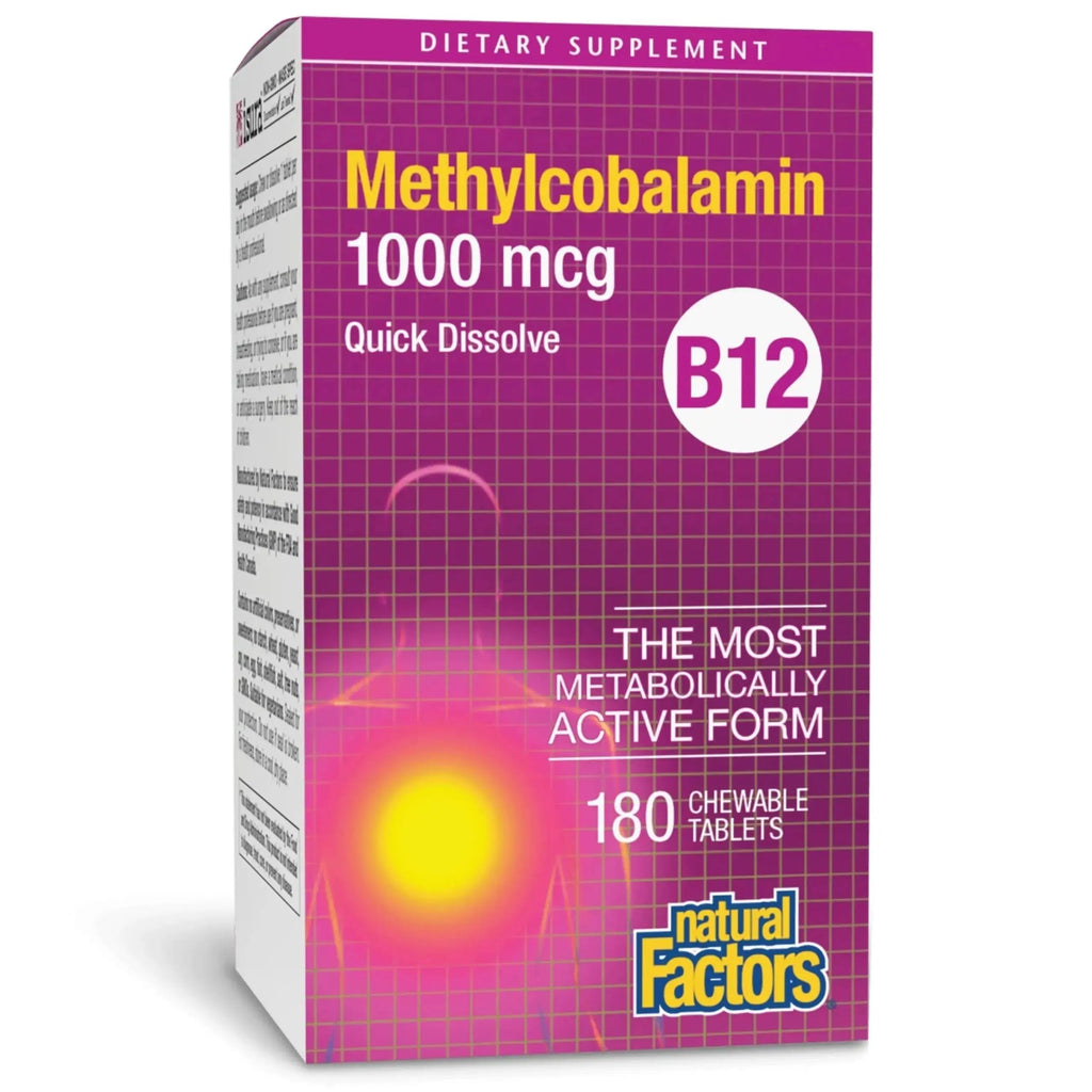 Natural Factors Methylcobalamin 1,000 mcg - Vitamin B12 Supplement in Metabolically Active Form - Supplement Supports Cll Formation Natural Factors Au supplements