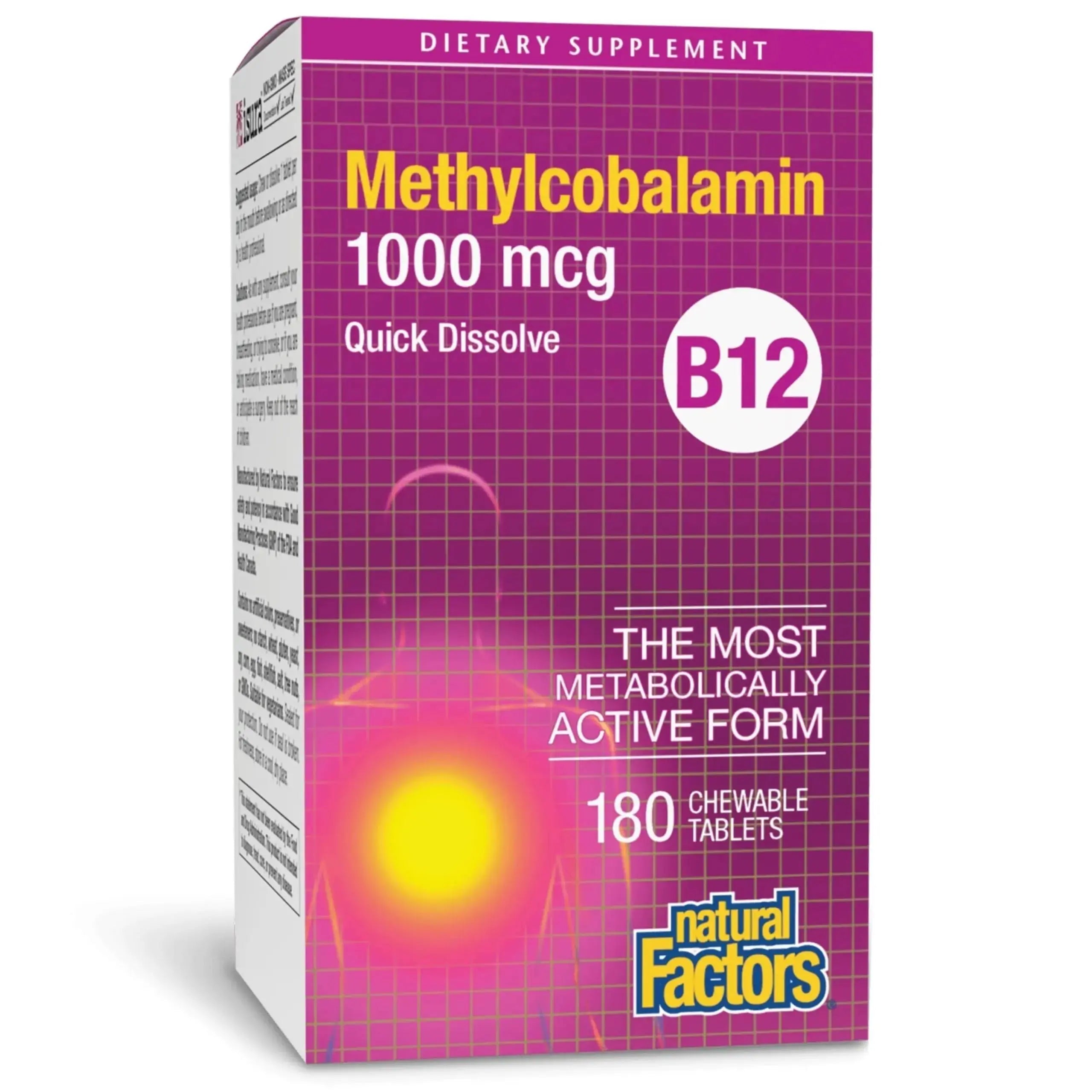 Natural Factors Methylcobalamin 1,000 mcg - Vitamin B12 Supplement in Metabolically Active Form - Supplement Supports Cll Formation Natural Factors Au supplements