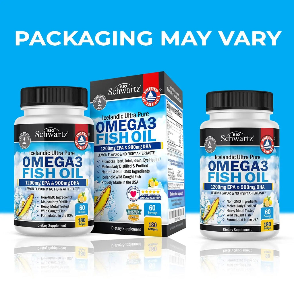 Omega 3 Fish Oil Supplement - 1200mg EPA and 900mg DHA Fatty Acid Per Serving BioSchwartz Au supplements