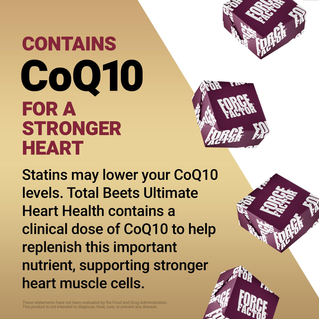Force Factor Total Beets Ultimate Heart Health Chews for Blood Pressure Support, with Beetroot Powder, CoQ10, B Vitamins & Grapeseed Extract for Blood Flow