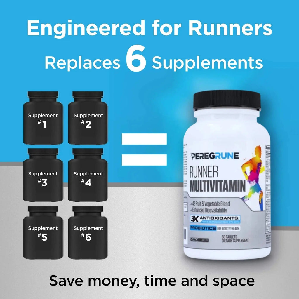 PEREGRUNE Runner Multivitamin & Joint Support Supplement | Antioxidants, Complete B-Complex & Probiotics to Support Energy PEREGRUNE Au supplements