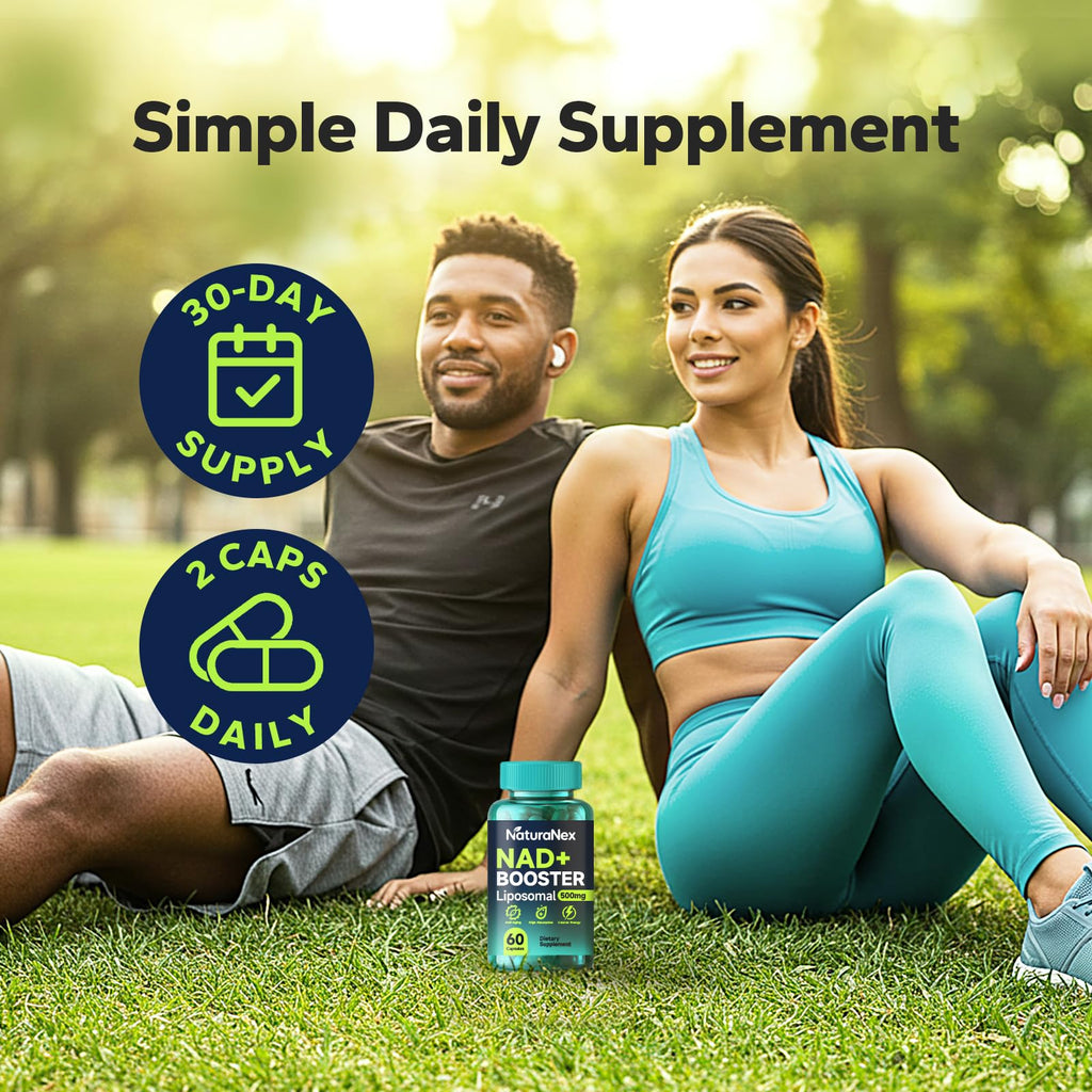 NaturaNex NAD+ Supplement 650mg (60 Capsules), Liposomal NAD+ with Resveratrol & Quercetin, Third-Party Tested, NMN Supplement Alternative NaturaNex Au supplements