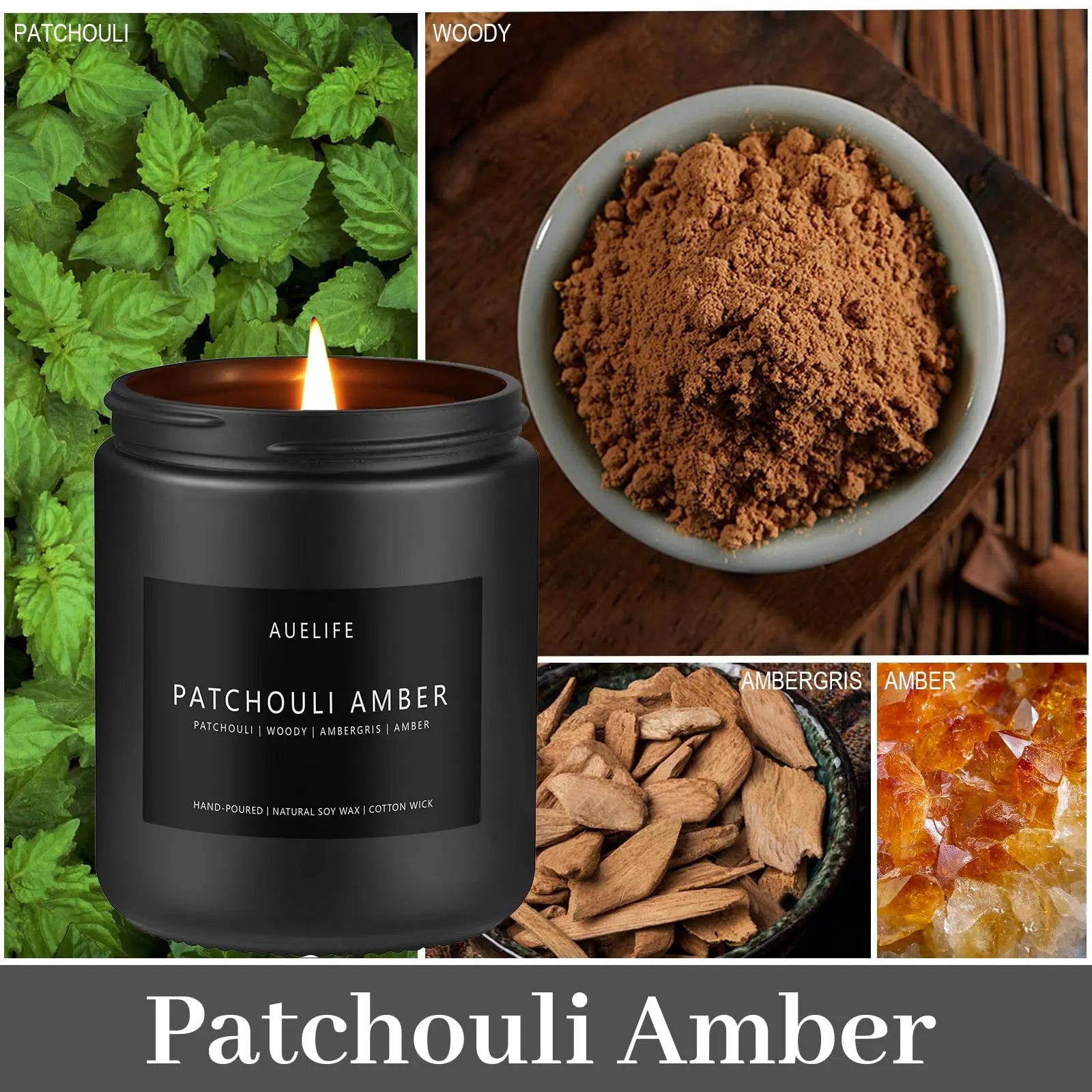 Scented Candles Set | Men Candles Set, Candles for Men Scented Candles for Home - 4 Pack Candles Scents Auelife Au supplements