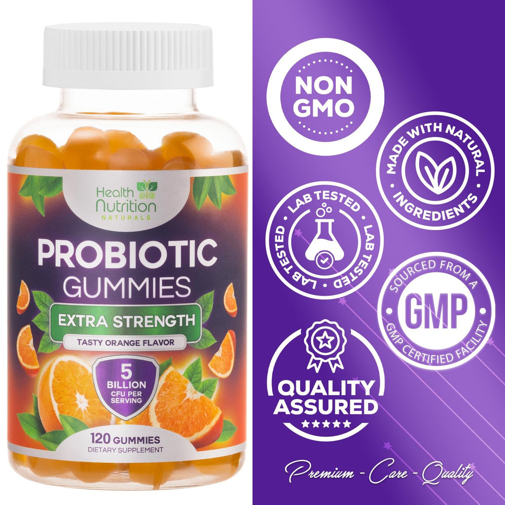 Probiotic Gummies - Advanced Multi-Strain Probiotic Formula - Gut & Digestive Health Support Gummy - Bacillus Coagulans 5 Billion CFU Per Serving, Daily Acidophilus Probiotics Supplement - 120 Gummies