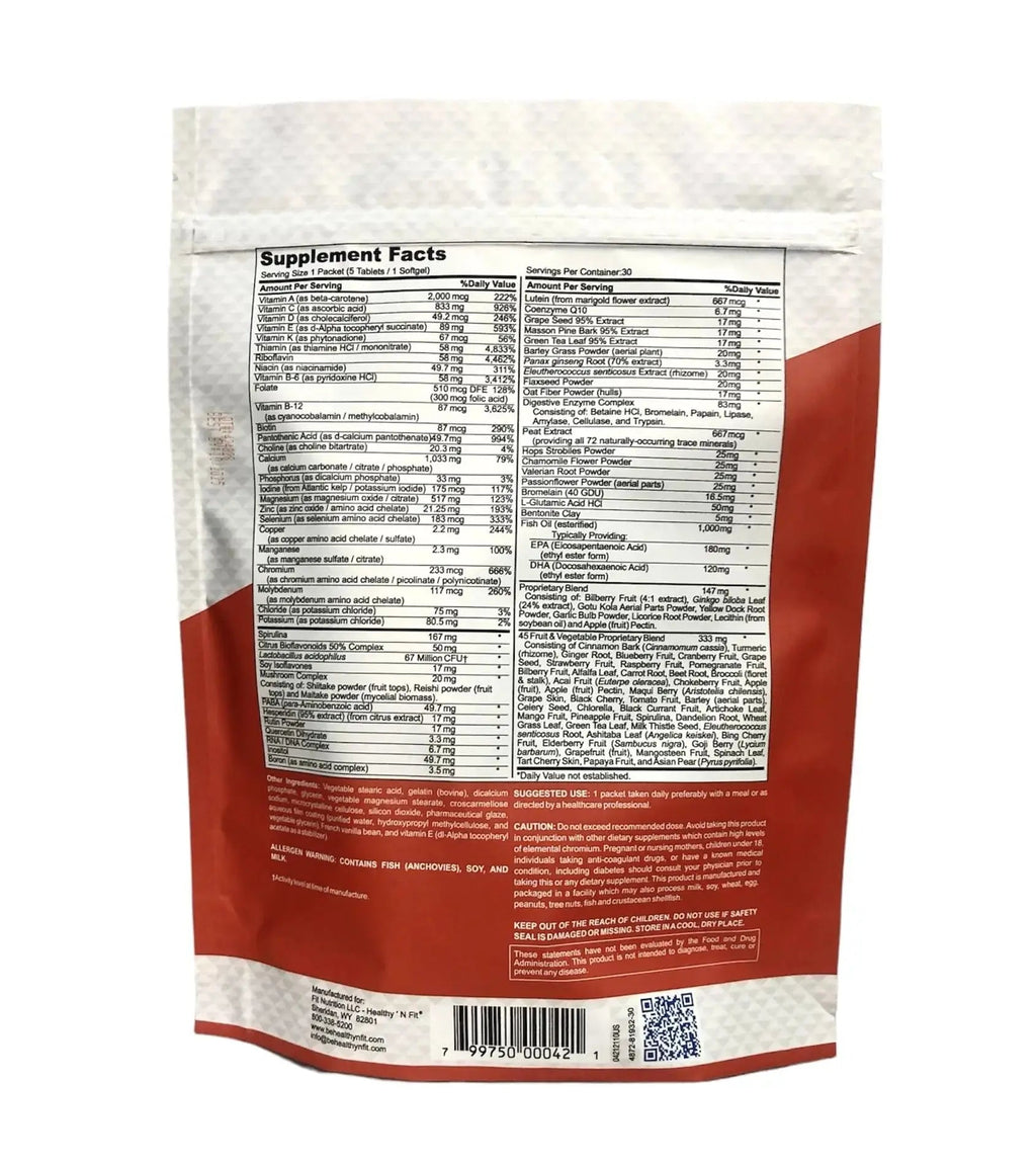 Healthy 'N Fit NUTRI Pack - 30 Day Pkt -One Pack Daily, Multivitamin All-in-One Packets Healthy 'N Fit Au supplements