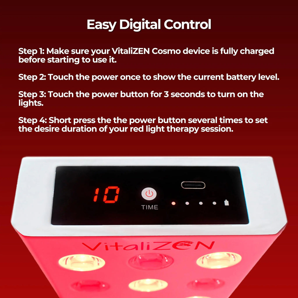 VitaliZEN Cosmo 60 Watt, Rechargeable Red & Near-Infrared Light Therapy Device. 660nm & 850nm VitaliZEN Au supplements