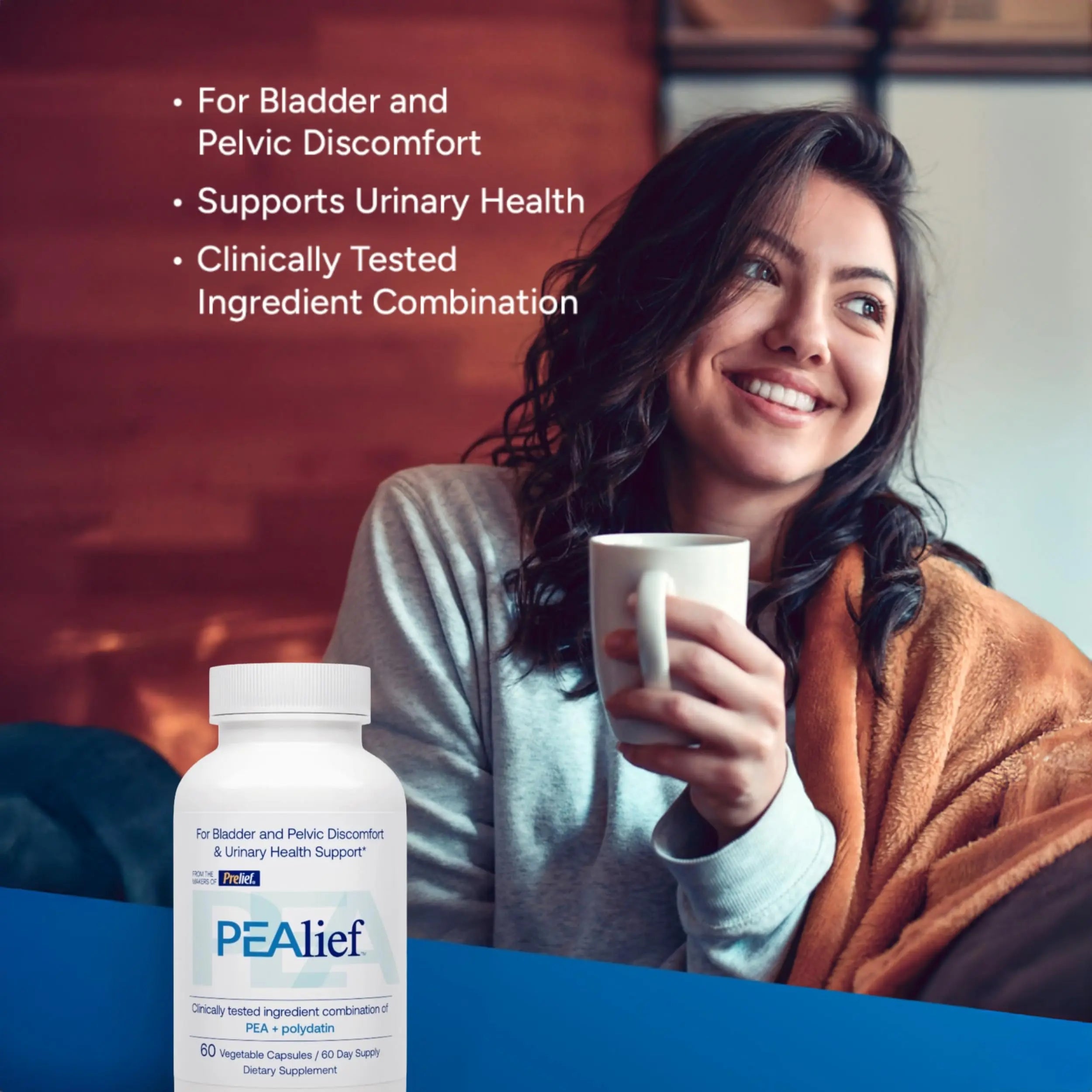 PEAlief Pea + Polydatin – New Bladder & Urinary Comfort Support with Clinically Tested Ingredient Combination — One Pill Per Day, 60 Day Supply PEAlief Au supplements