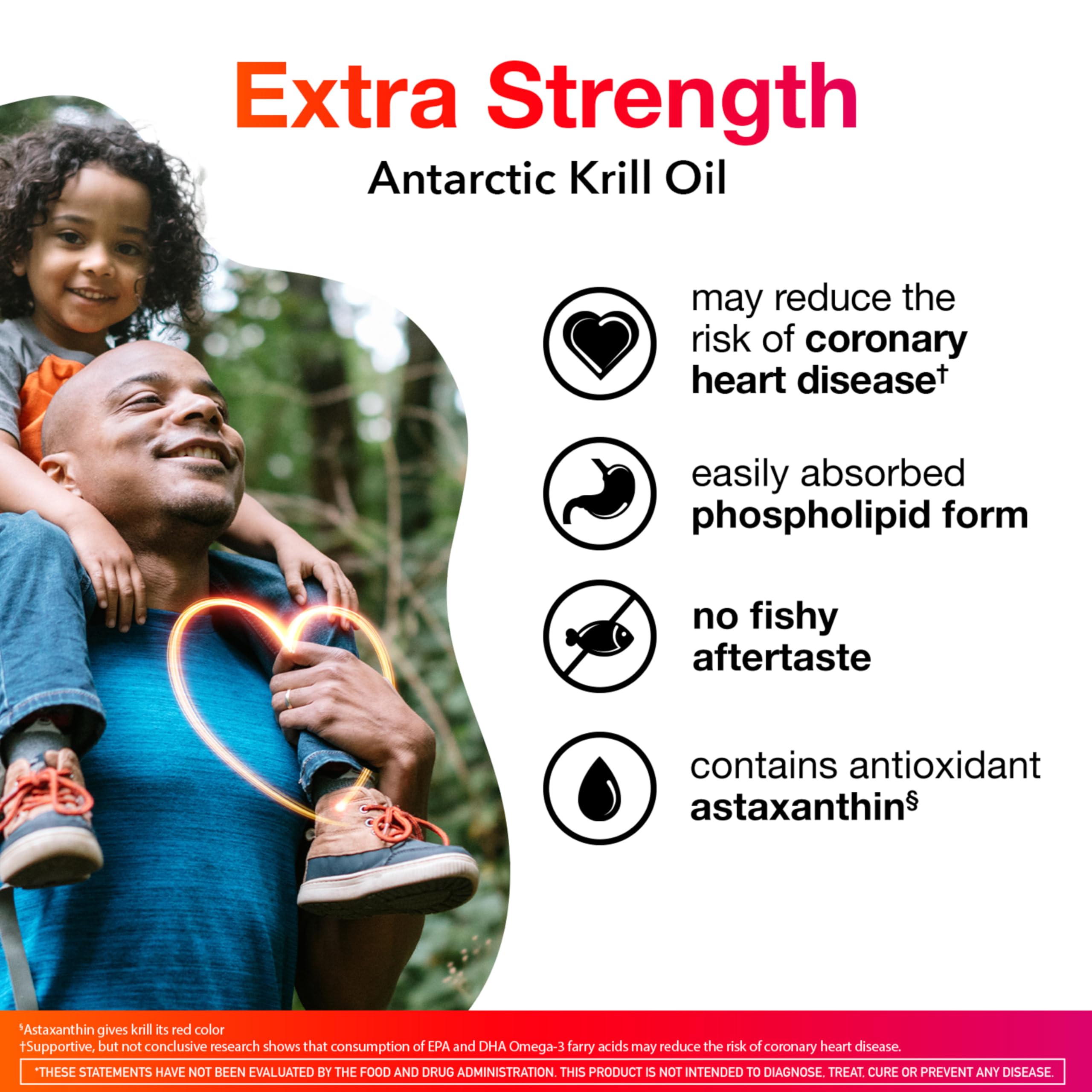 MegaRed Antarctic Krill Oil 500mg Omega 3 Fatty Acid Supplement, Extra Strength EPA & DHA Krill Oil Softgels (90cnt Box), Astaxanthin