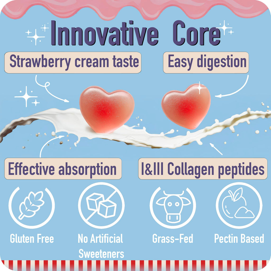 Collagen Peptides Gummies for Women – Biotin, Zinc, Vitamin D3 – 120 Count – Hydrolyzed Collagen Gummy Complex – Hair, Skin & Nails Support – Sugar-Free, Halal, Lactose-Free, Strawberry Cream Flavor ad hoc Au supplements
