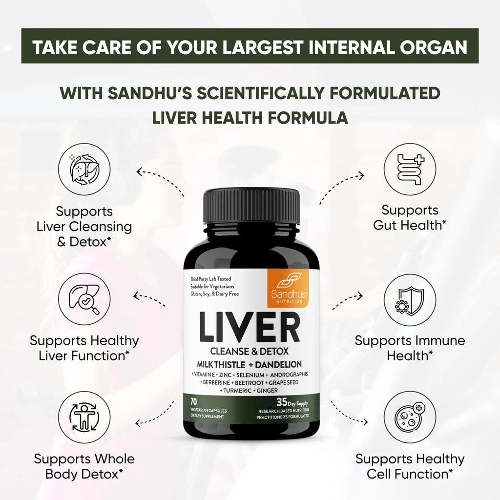 Sandhu's Liver Renew Cleanse Detox, Repair & Support |70 Capsules| 1 Month+ Supply Sandhu's Au supplements