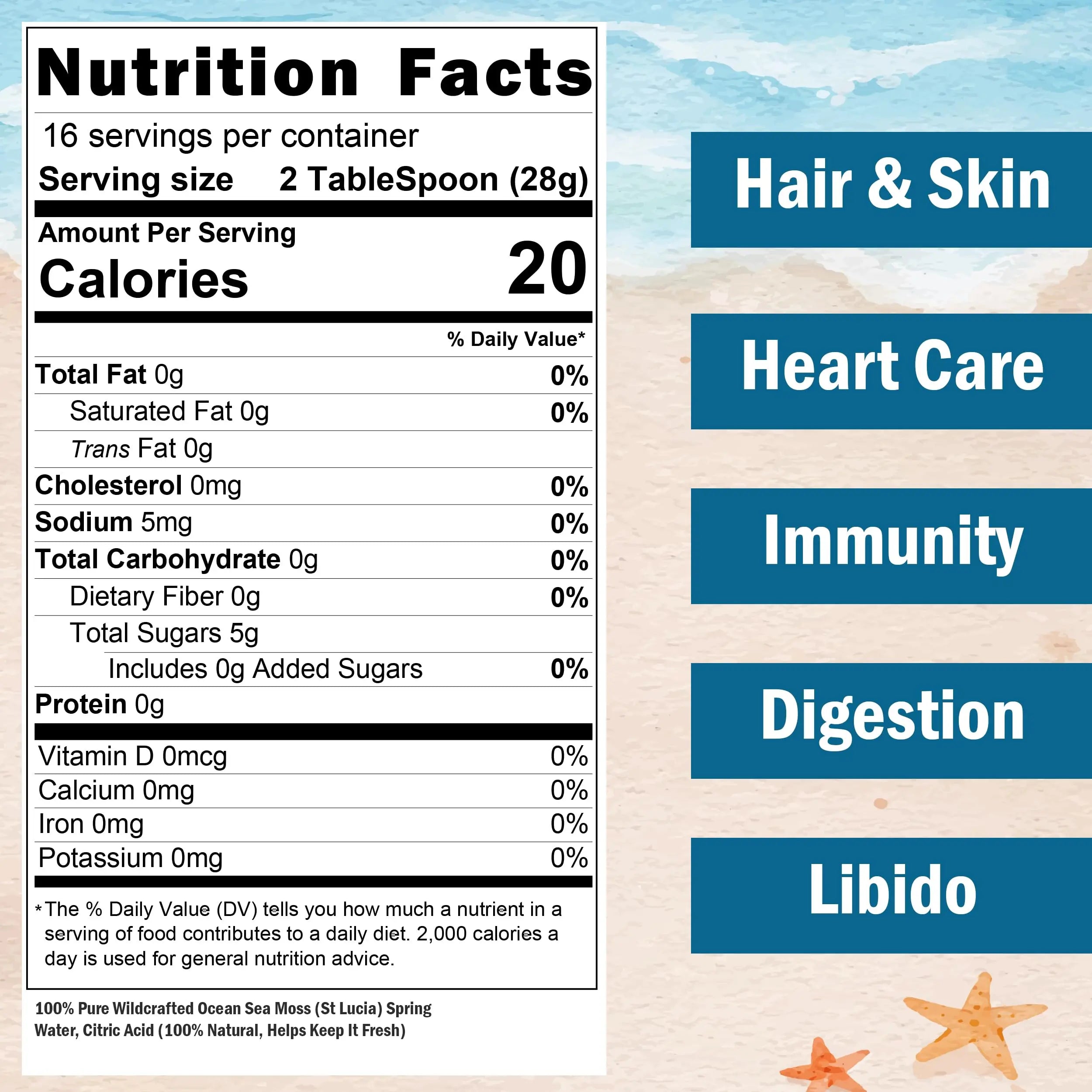 Healistix Irish Sea Moss Gel- St Lucia Wildcrafted Seamoss Gel, Packed with 92 Vitamins HX HEALISTIX Au supplements