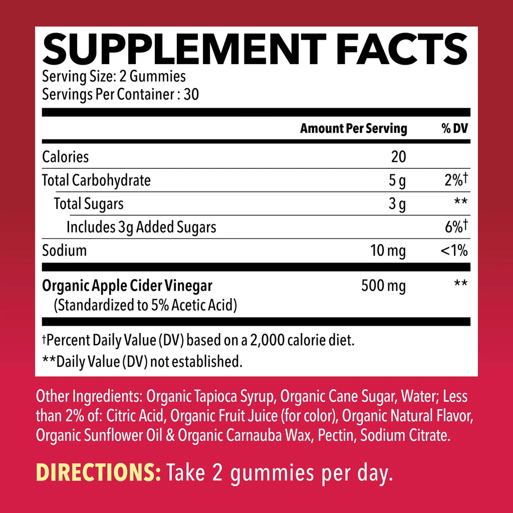 Organic Apple Cider Vinegar Gummies Detox | The Mother Enzyme | ACV Gummy HAVASU NUTRITION Au supplements