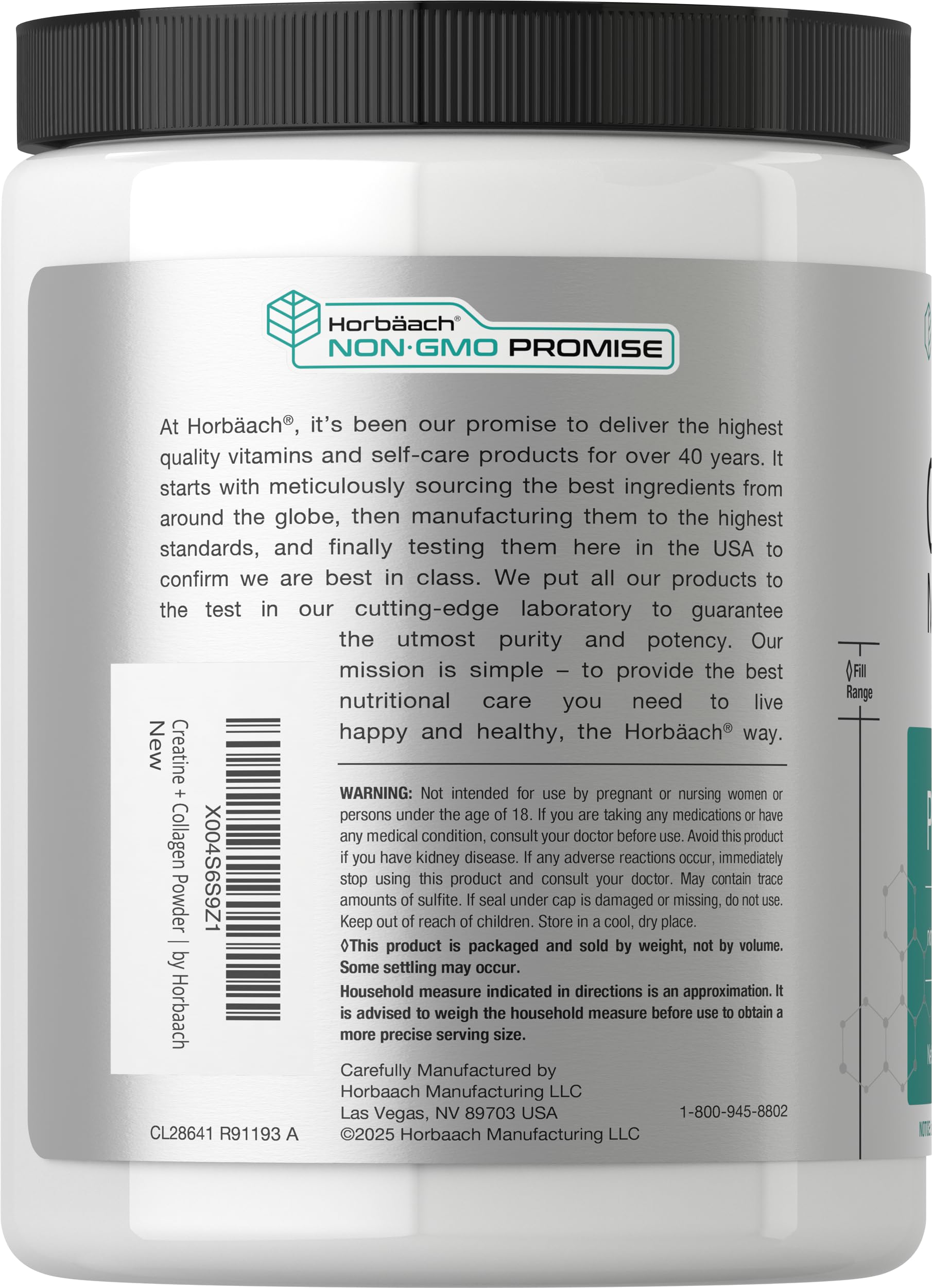 Horbäach Creatine Monohydrate Powder | with Collagen and L-Taurine | 10.05 oz | Unflavored | for Women and Men | Non-GMO, Gluten Free Horbäach Au supplements