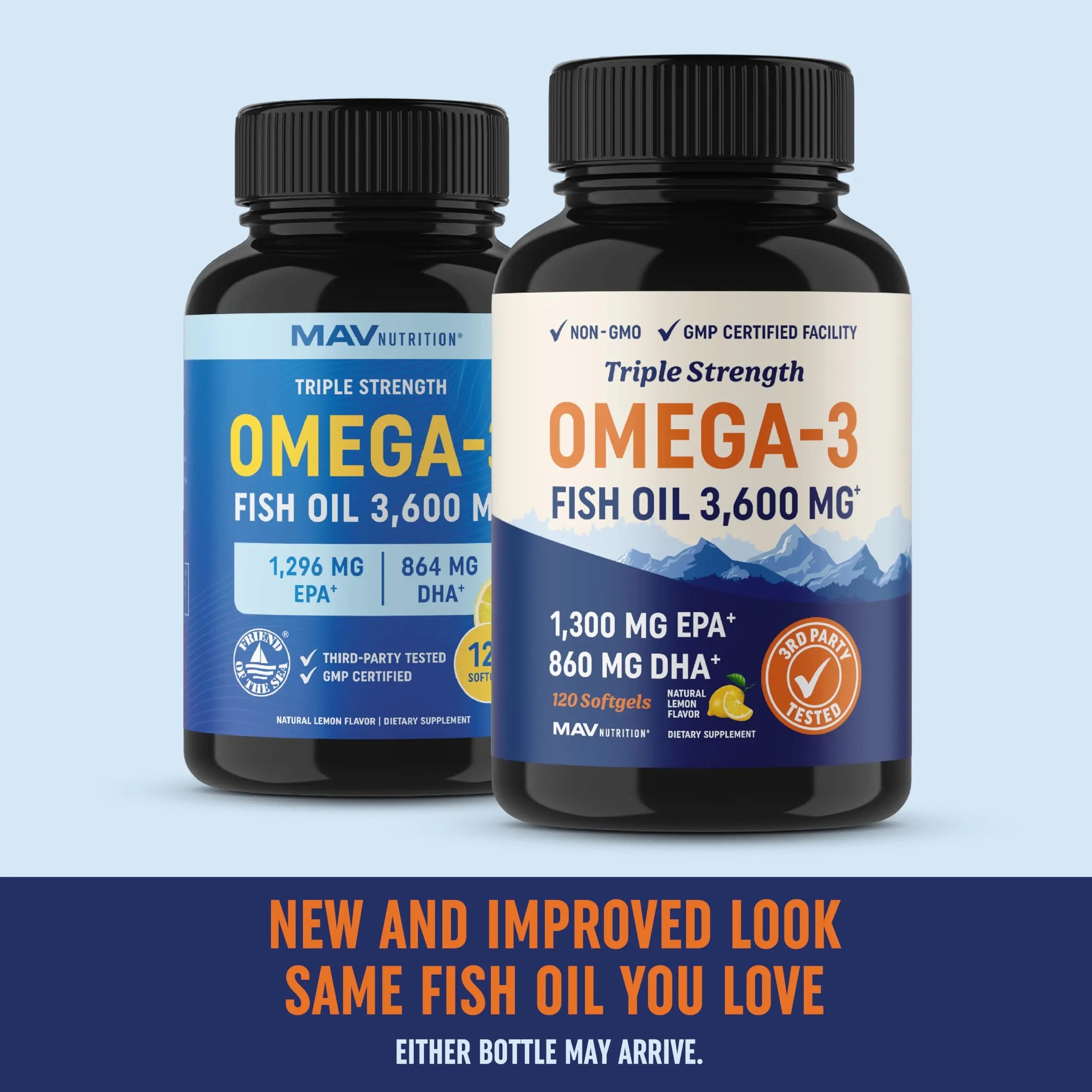 Triple Strength Omega 3 Fish Oil | 3600 mg EPA & DHA | Over 2100mg of Omega 3 Fatty MAV NUTRITION Au supplements