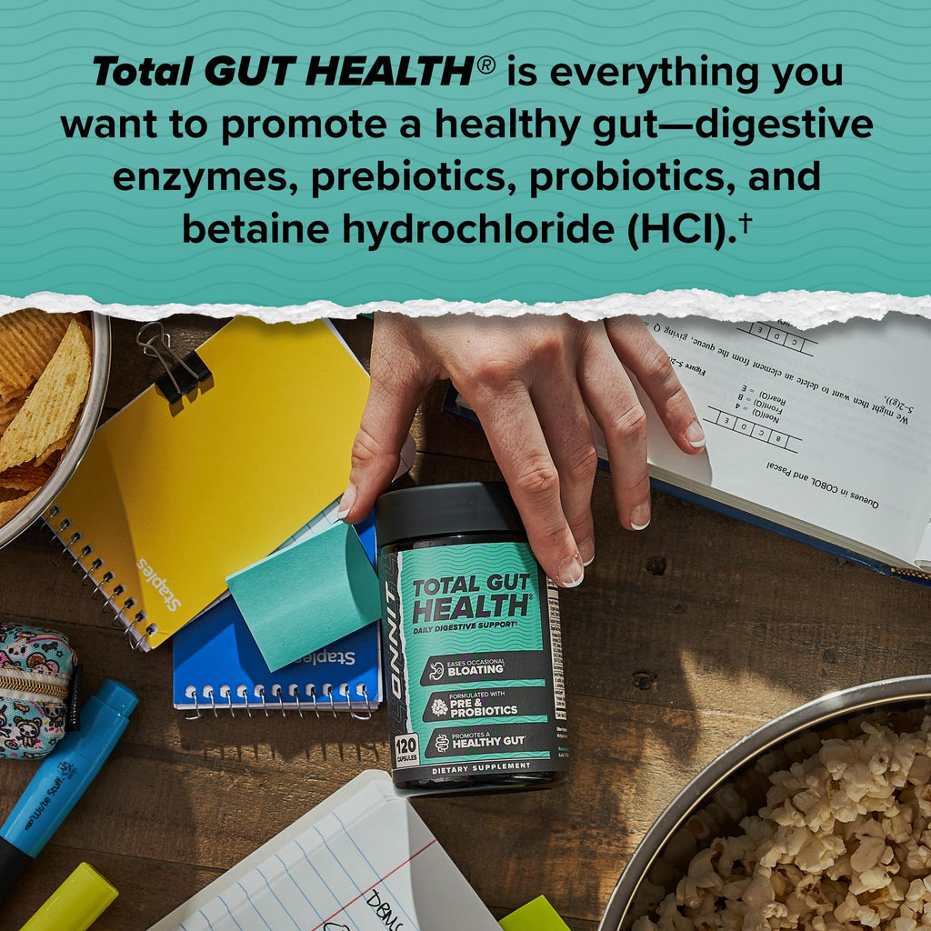 ONNIT Total Gut Health Daily Digestive Support, IGEN™ Non-GMO Tested Digestion Supplement for Women and Men with 7 Strains of Probiotics,