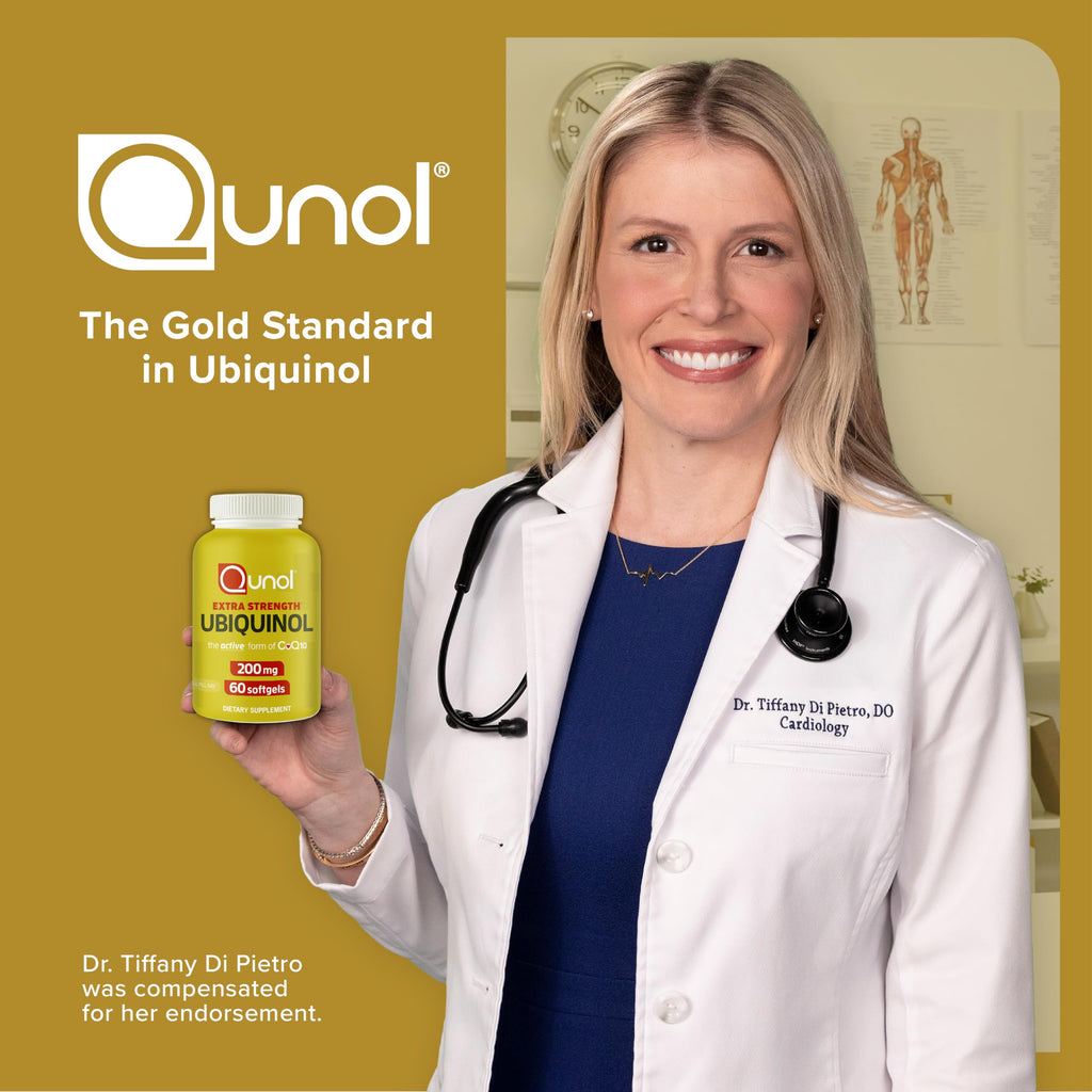 Qunol 200mg Ubiquinol, Powerful Antioxidant for Heart and Vascular Health, Essential for energy production, Natural Supplement Active Form of CoQ10, 60 Count