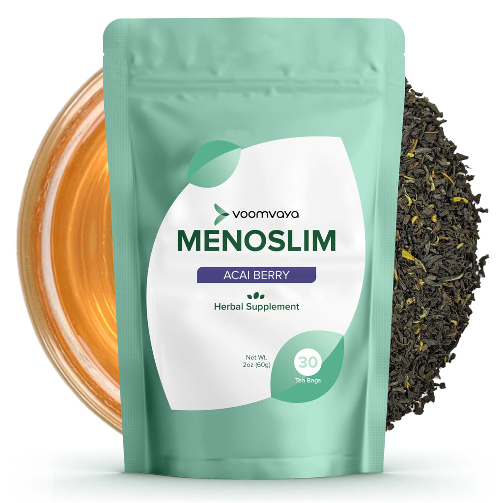 VoomVaya MenoSlim Tea – Menopause & Perimenopause Supplement for Women – Supports Healthy Metabolism & Overall Wellness – Acai Berry Flavor – 30 Tea Bags VoomVaya Au supplements