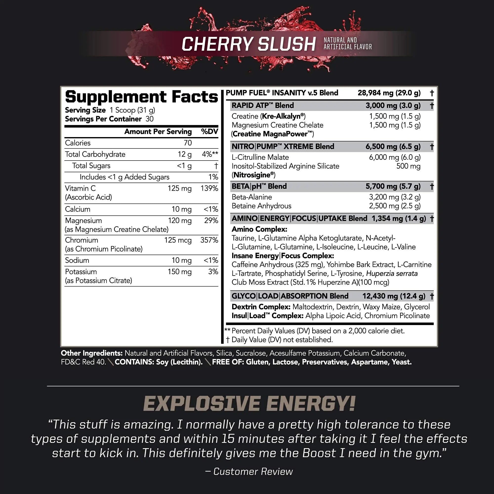 PMD Sports Ultra Pump Fuel Insanity - Pre Workout – Cherry Slush (30 Servings) PMD Au supplements