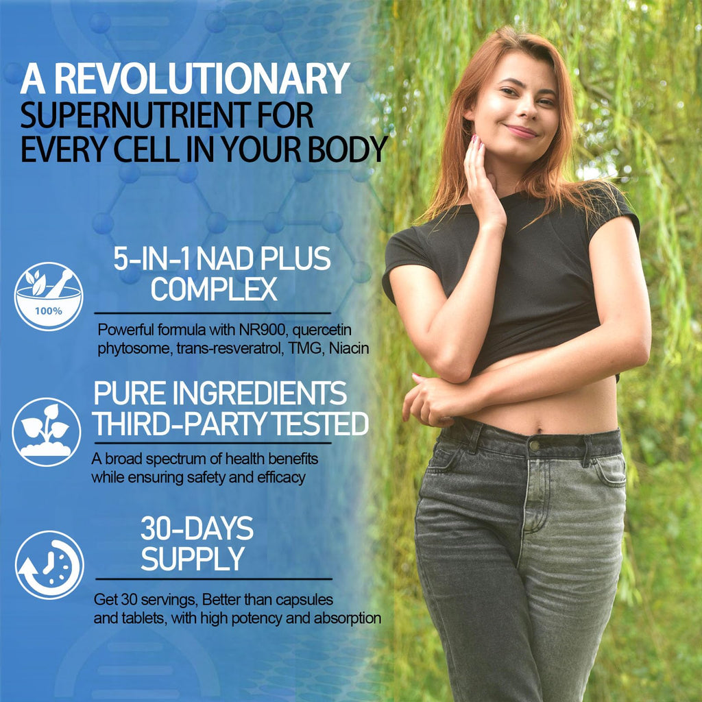 NAD Supplement, Liposomal NAD Nicotinamide Riboside Resveratrol 900mg Quercetion, TMG, Vitamin B3, High Potency NAD Plus Liquid Supplement for Cell Regenerator, Longevity, Energy, Anti-Aging, Focus AMENQ hHEALTH Au supplements