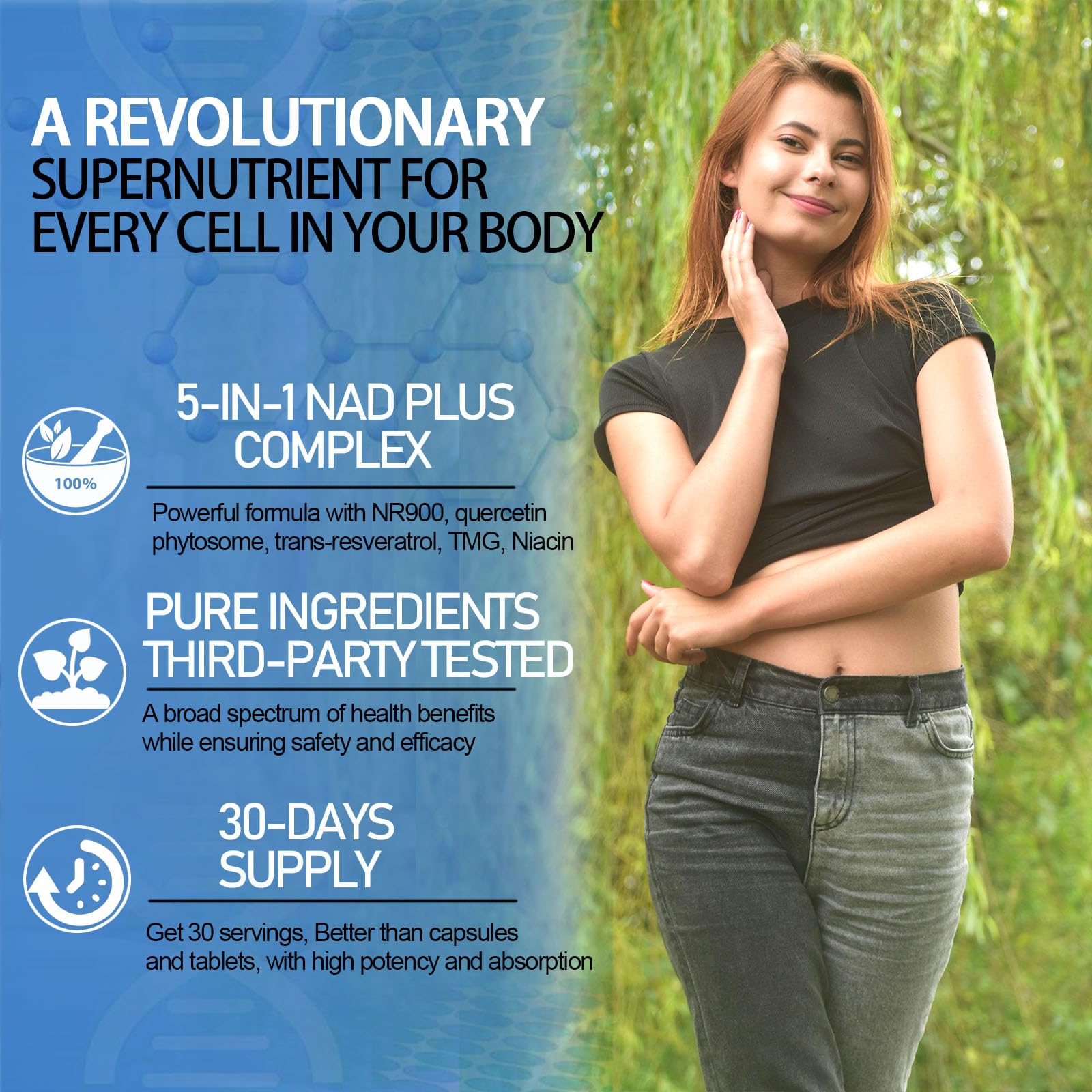 NAD Supplement, Liposomal NAD Nicotinamide Riboside Resveratrol 900mg Quercetion, TMG, Vitamin B3, High Potency NAD Plus Liquid Supplement for Cell Regenerator, Longevity, Energy, Anti-Aging, Focus AMENQ hHEALTH Au supplements