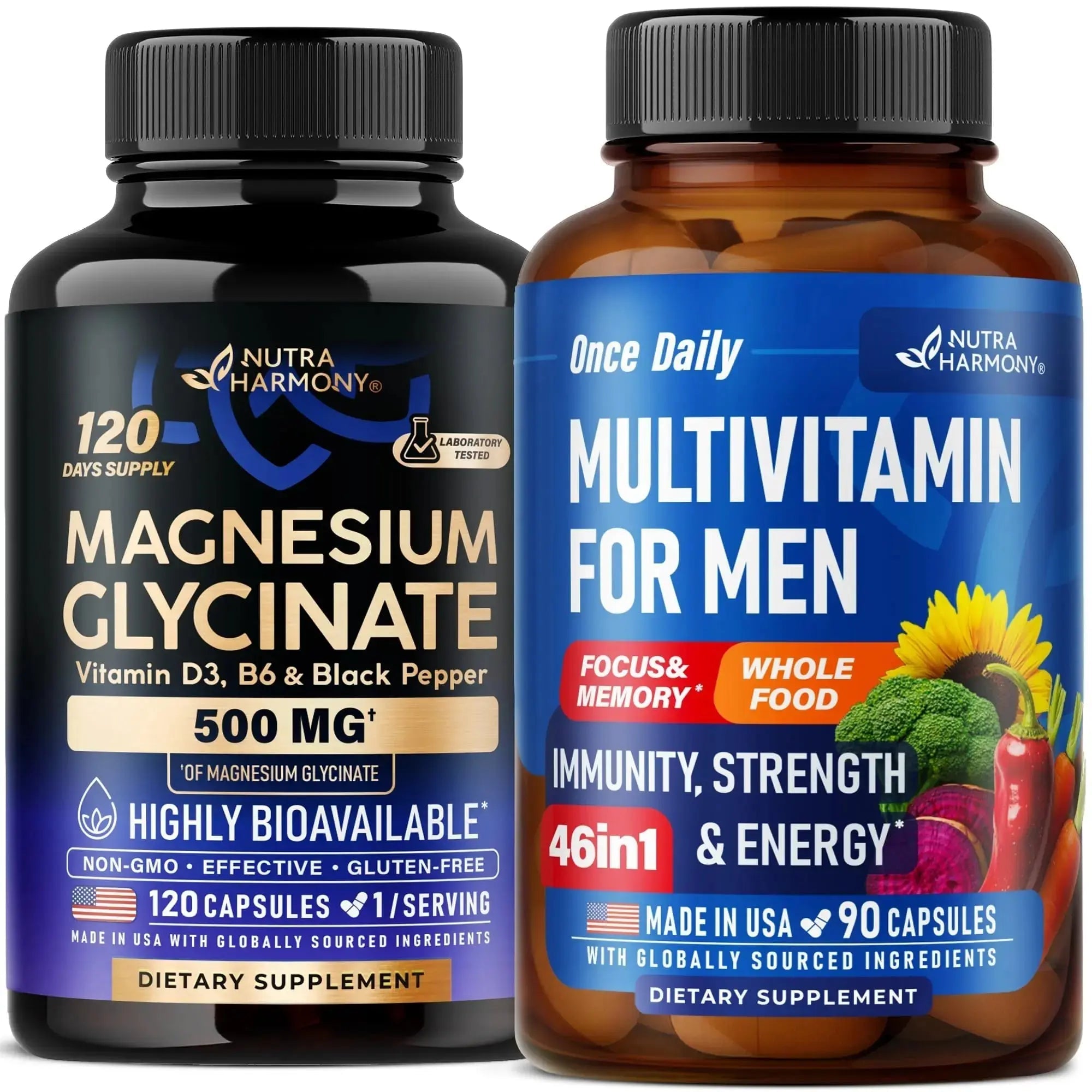 NUTRAHARMONY Multivitamins for Men & Magnesium Glycinate Capsules NUTRAHARMONY Au supplements