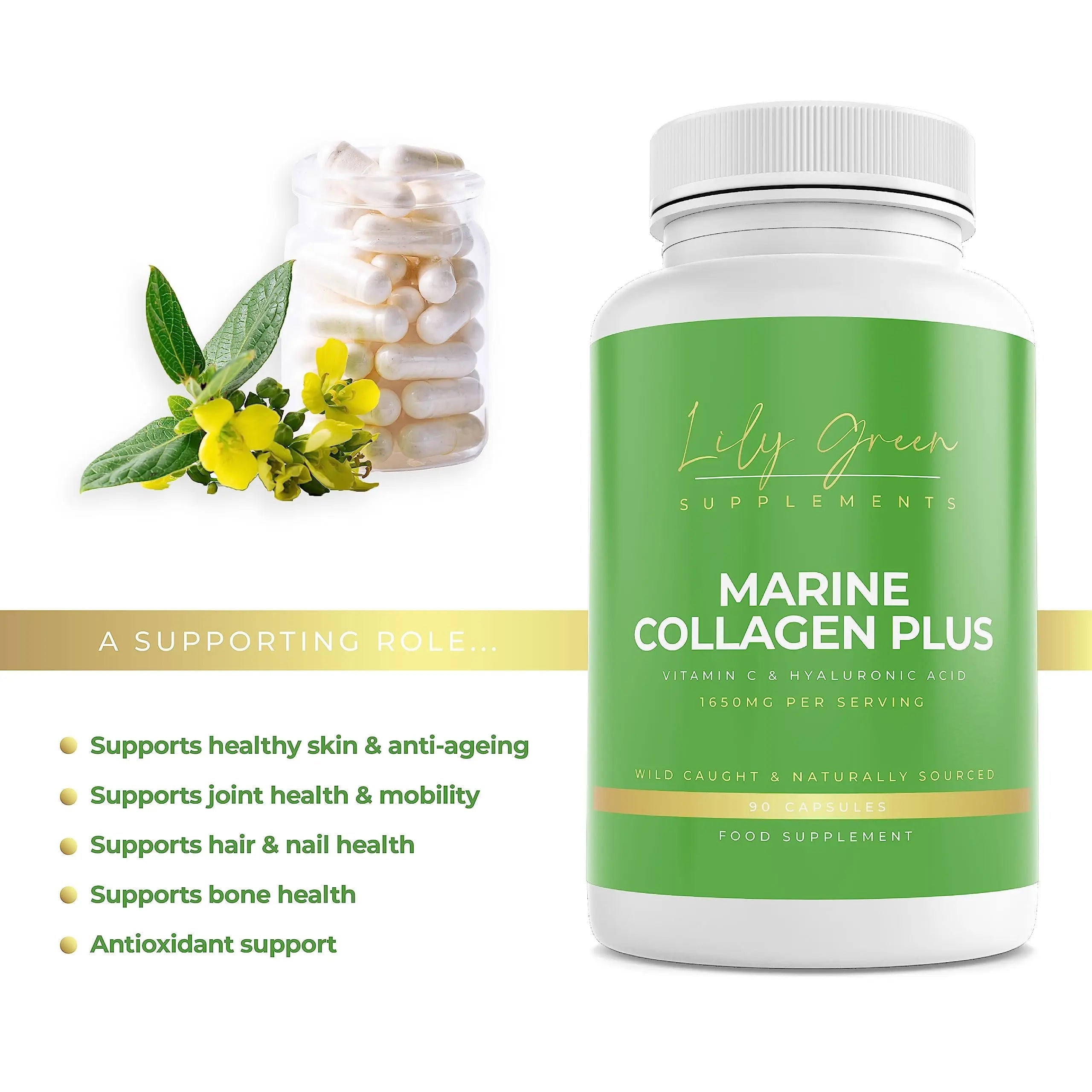 Lily Green | Marine Collagen with Hyaluronic Acid & Vitamin C - 1650mg per Serving Lily Green Supplements Au supplements