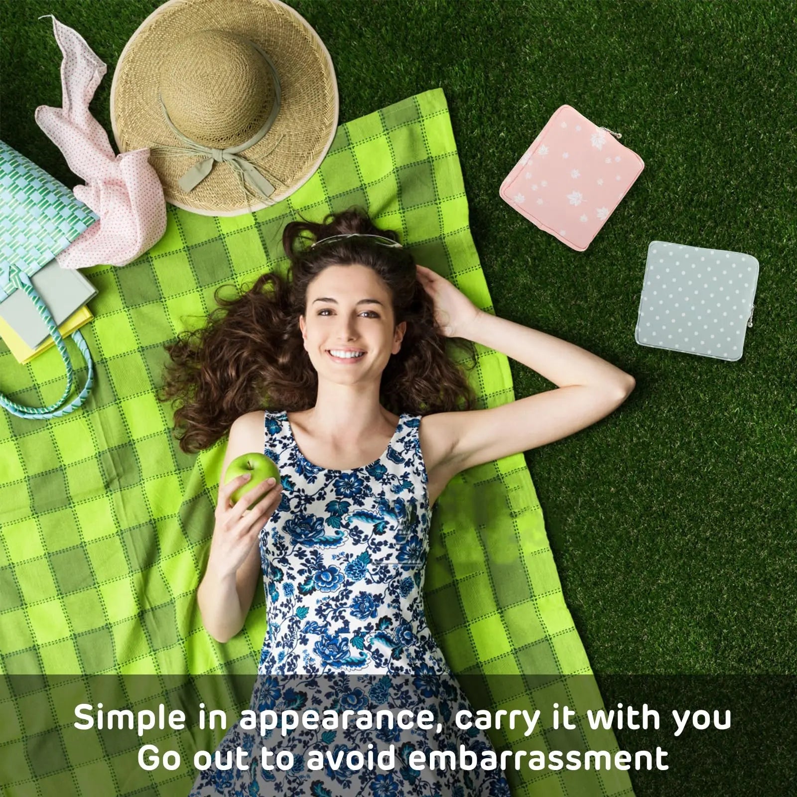 3Pcs Period Bag, Sanitary Pad Storage Bag Samll Period Pouch for Purse Cute Menstrual Period Bag Aster Au supplements