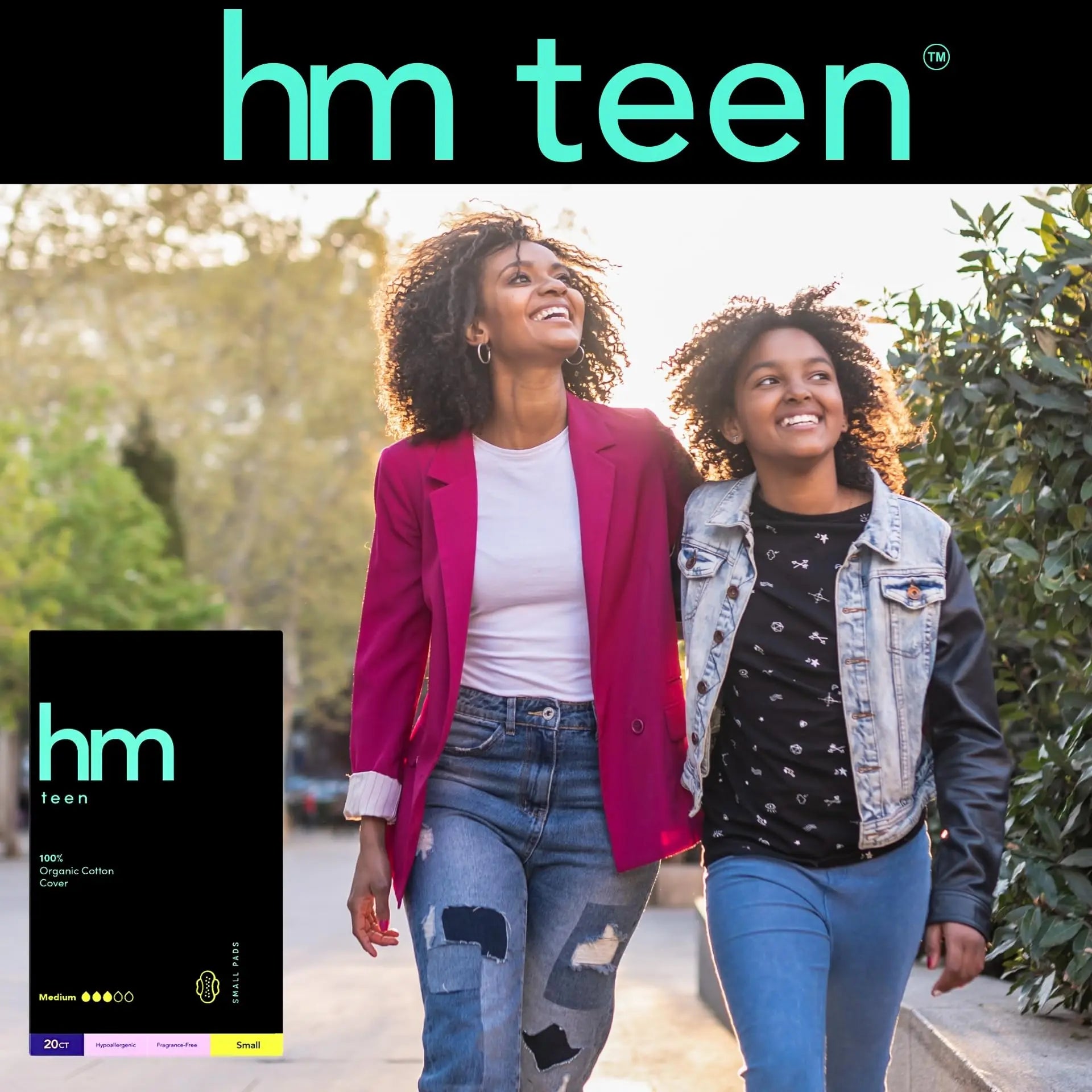 HM Teen | Pads for Teens | 100% Organic Cotton Pad Topsheet | Non Toxic Teen Pads with Wings HM Teen Au supplements