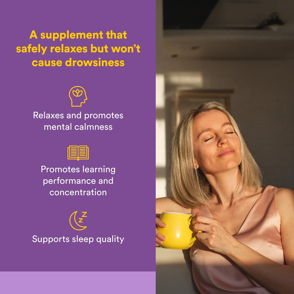 Natural Factors Suntheanine L-Theanine 100 mg - Health Supplement for Calm Outlook - L-Theanine Supplement Supports Relaxing Sleep & Aids Against Drowsiness