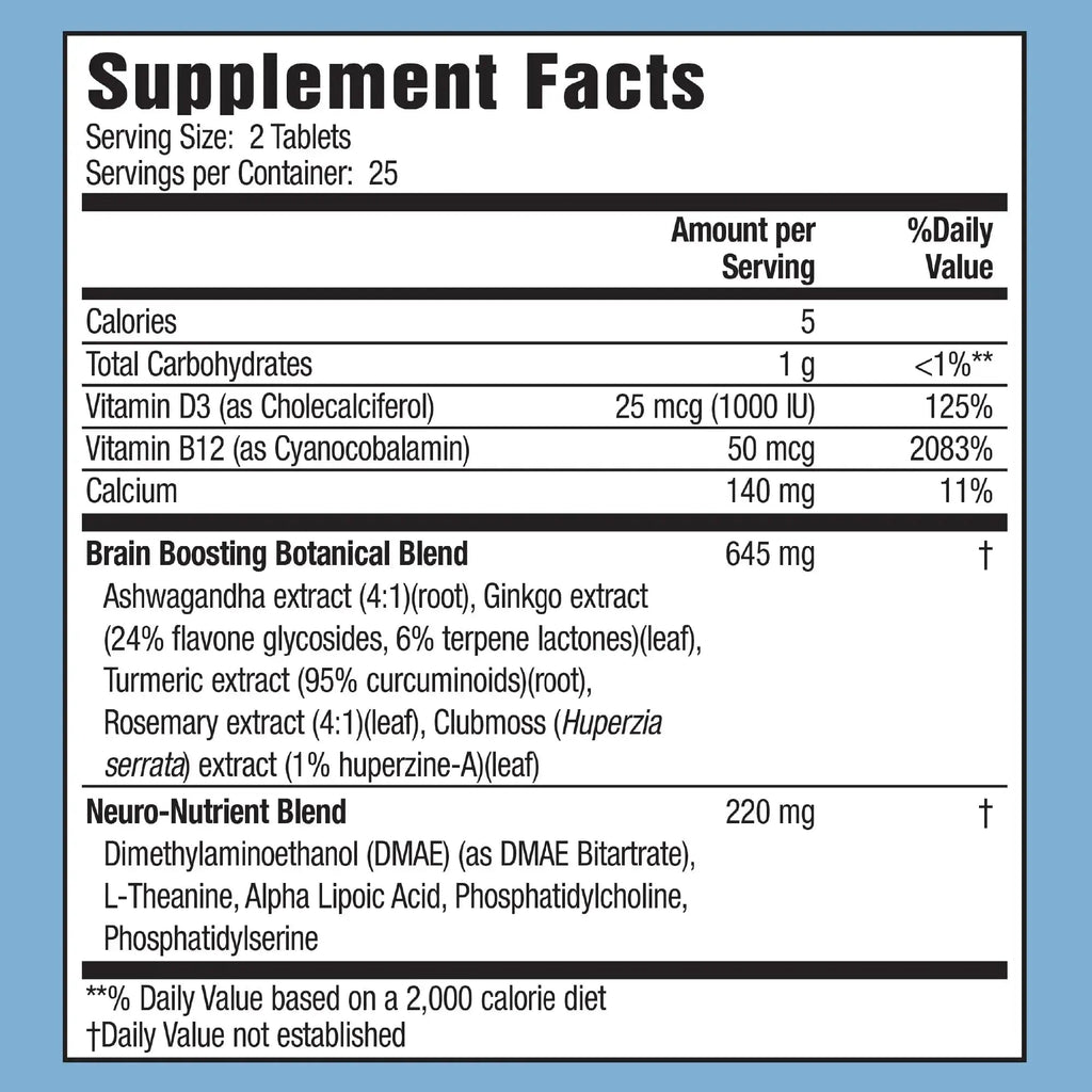 Applied Nutrition Healthy Brain All-Day Focus - 50 Tablets - Powerful 3-in-1 Brain Booster with Turmeric Extract - 25 Servings Applied Nutrition Au supplements