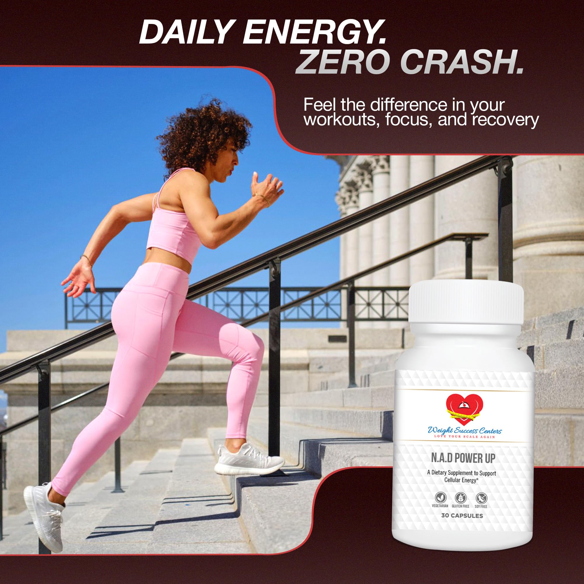 Weight Success Centers NAD+ Power Up Liposomal NAD+ Supplement – High Potency for Cellular Energy & Healthy Aging – Vegan, Gluten-Free, Non-GMO – for Men & Women – 30-Day Supply Weight Success Centers Au supplements