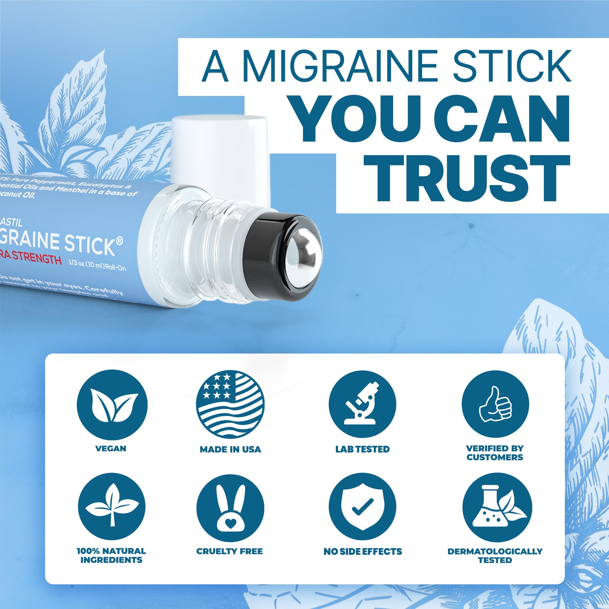 Basic Vigor Migrastil Extra Strength Migraine Stick Advanced Formula. Strong Aromatherapy Roll On with Menthol and Essential Oils. No Lavender. Made in The USA. Basic Vigor Au supplements